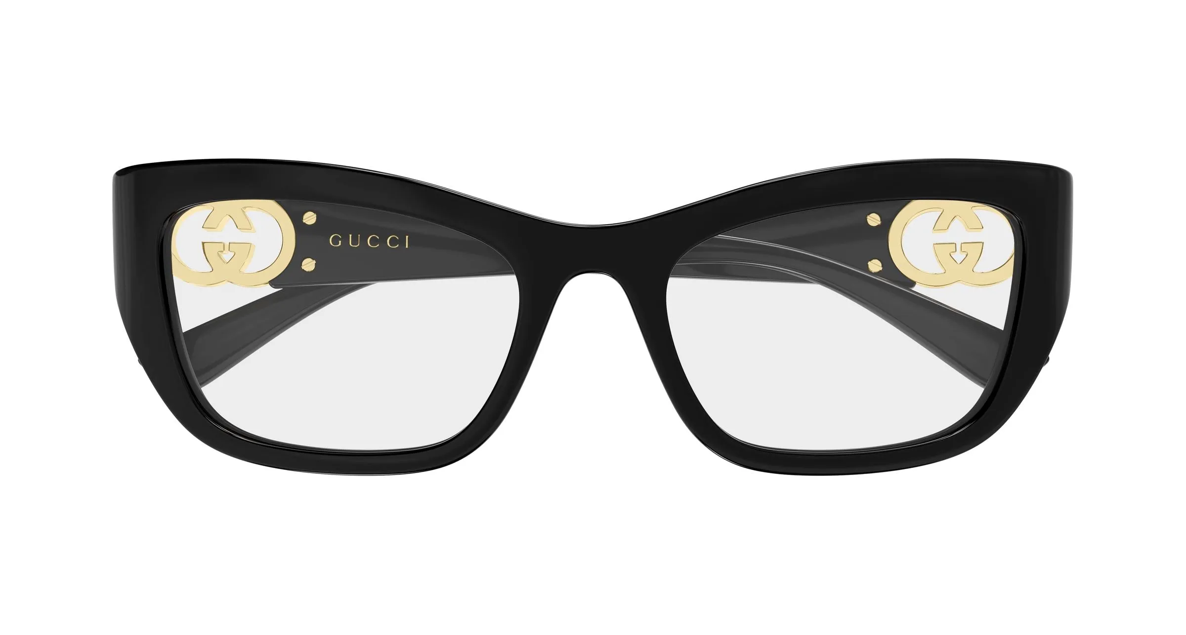 Gucci GG2125O 003 Montature da vista Iniettato Nero Trasparente Cat Eye - immagine 2