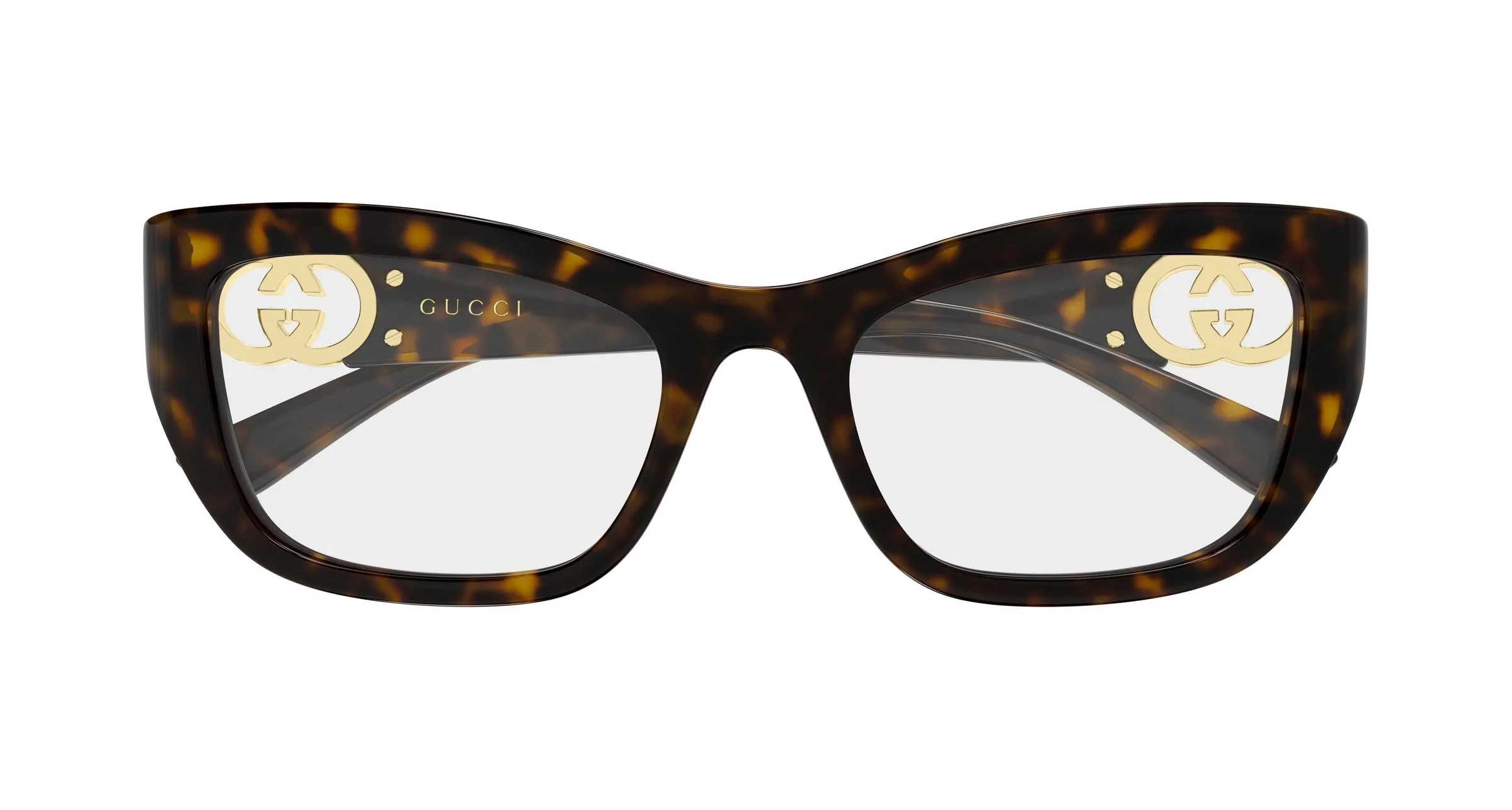 Gucci GG2125O 002 Montature da vista Iniettato Havana Trasparente Cat Eye - immagine 2