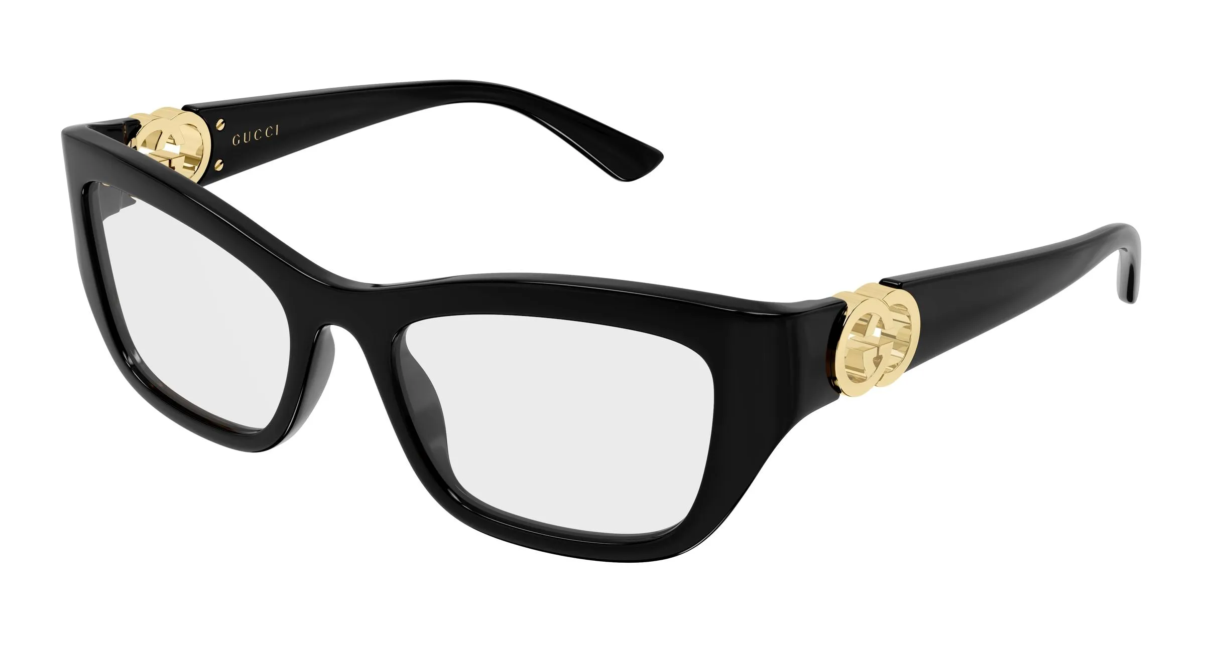 Gucci GG2125O 001 Montature da vista Iniettato Nero Trasparente Cat Eye - immagine 1