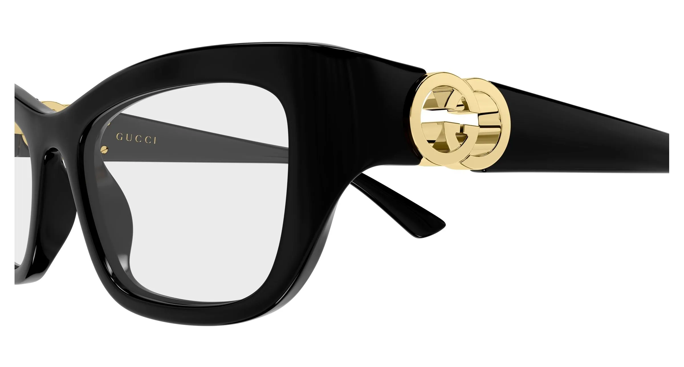 Gucci GG2125O 001 Montature da vista Iniettato Nero Trasparente Cat Eye - immagine 3
