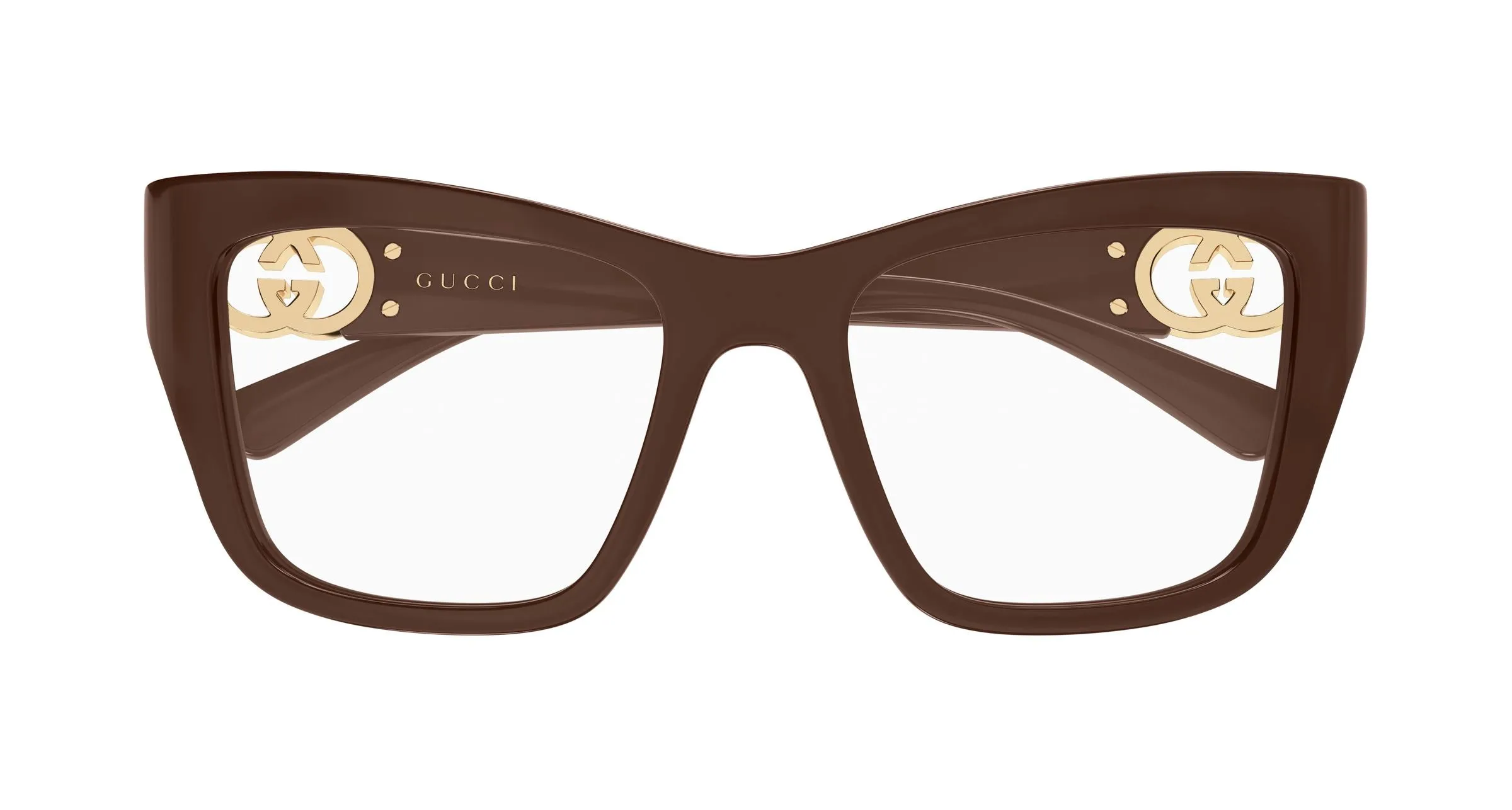 Gucci GG2124O 004 Montature da vista Iniettato Marrone Trasparente Cat Eye - immagine 2