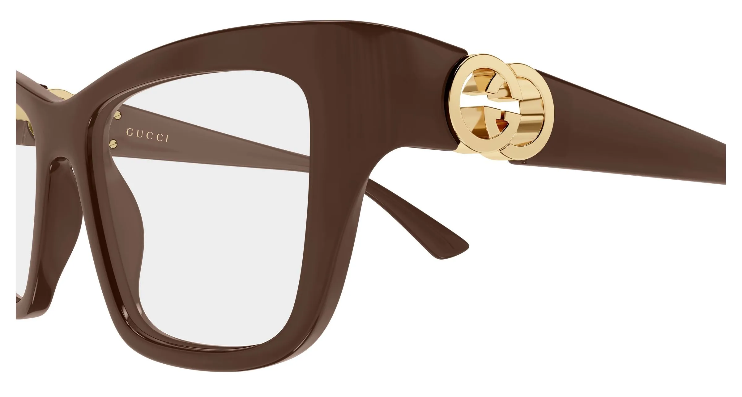 Gucci GG2124O 004 Montature da vista Iniettato Marrone Trasparente Cat Eye - immagine 3