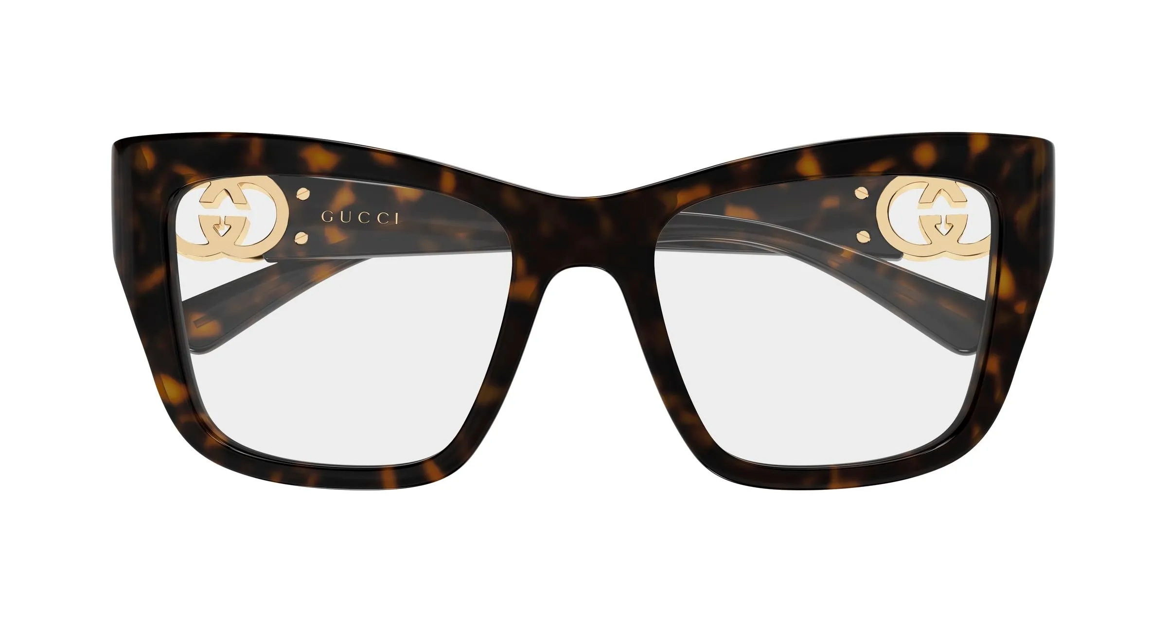 Gucci GG2124O 002 Montature da vista Iniettato Havana Trasparente Cat Eye - immagine 2