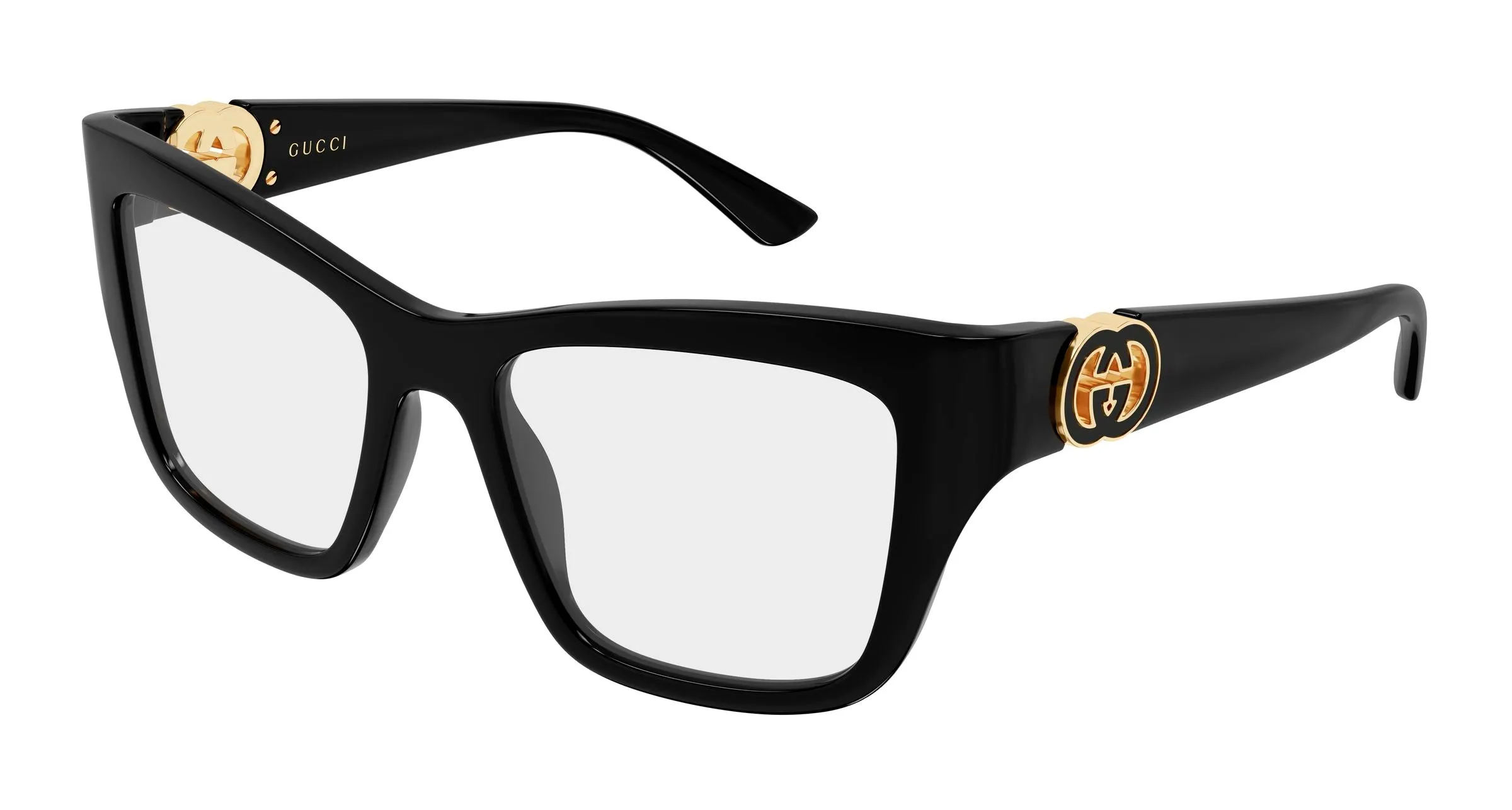 Gucci GG2124O 001 Montature da vista Iniettato Nero Trasparente Cat Eye - immagine 1