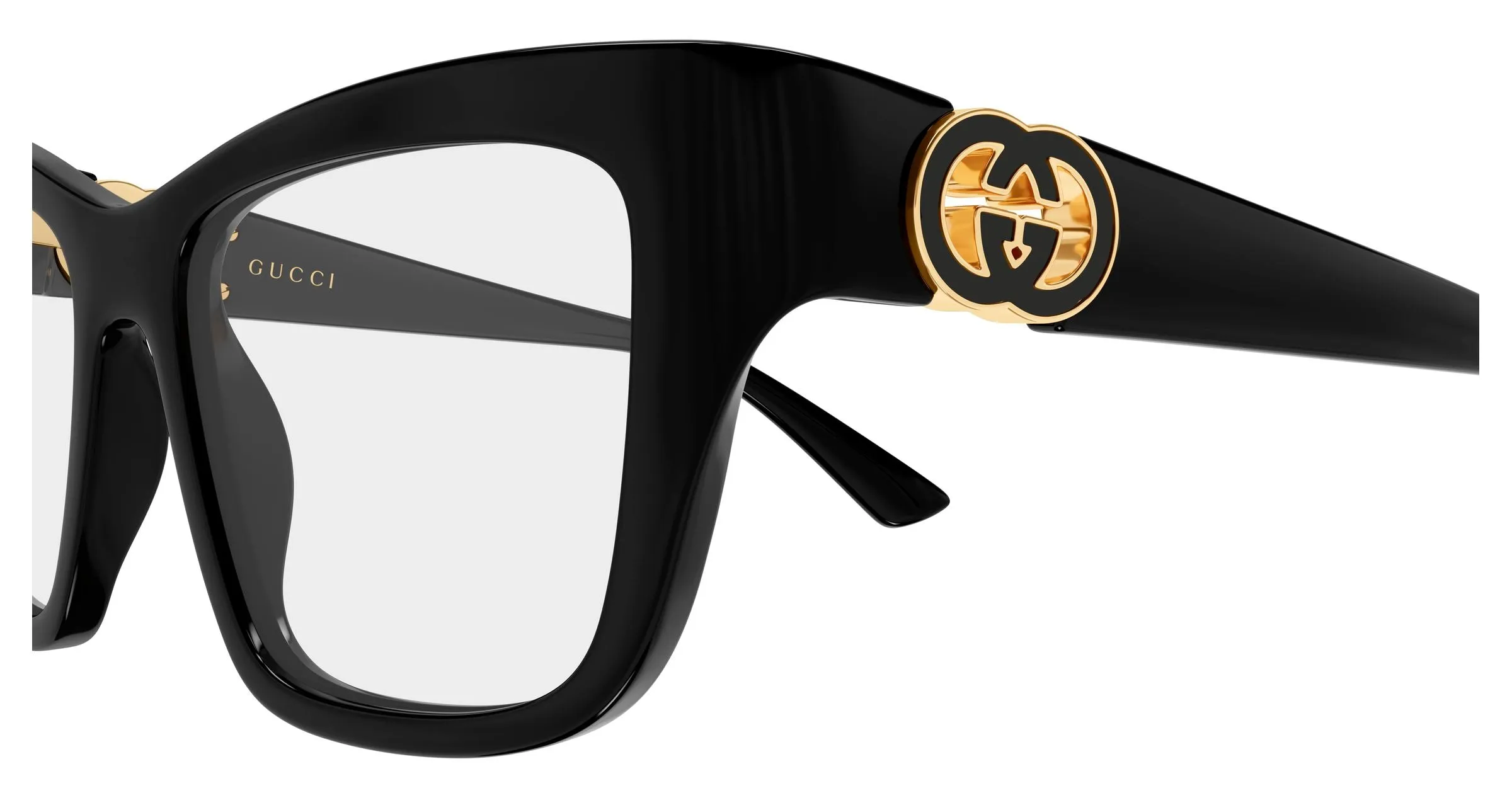 Gucci GG2124O 001 Montature da vista Iniettato Nero Trasparente Cat Eye - immagine 3