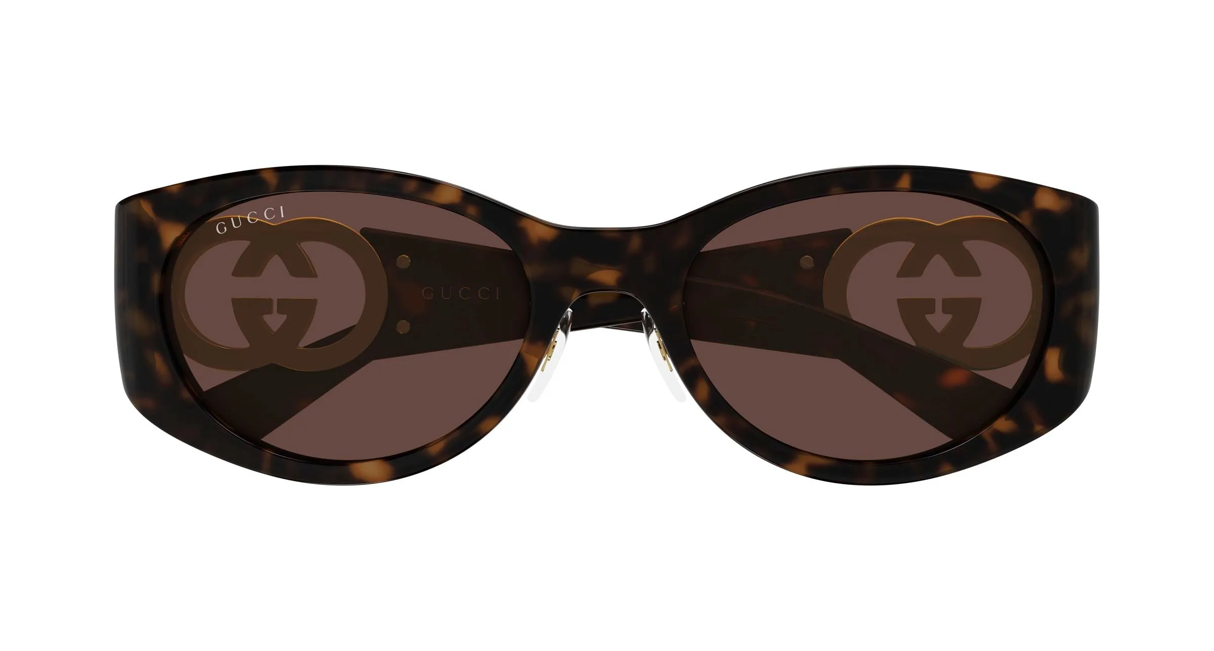 Gucci GG2123SA 004 Occhiali da sole Iniettato Havana Marrone Rotonda - immagine 2