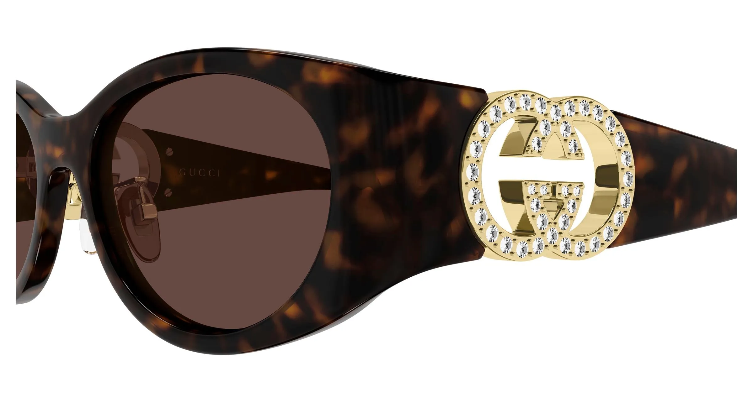 Gucci GG2123SA 004 Occhiali da sole Iniettato Havana Marrone Rotonda - immagine 3