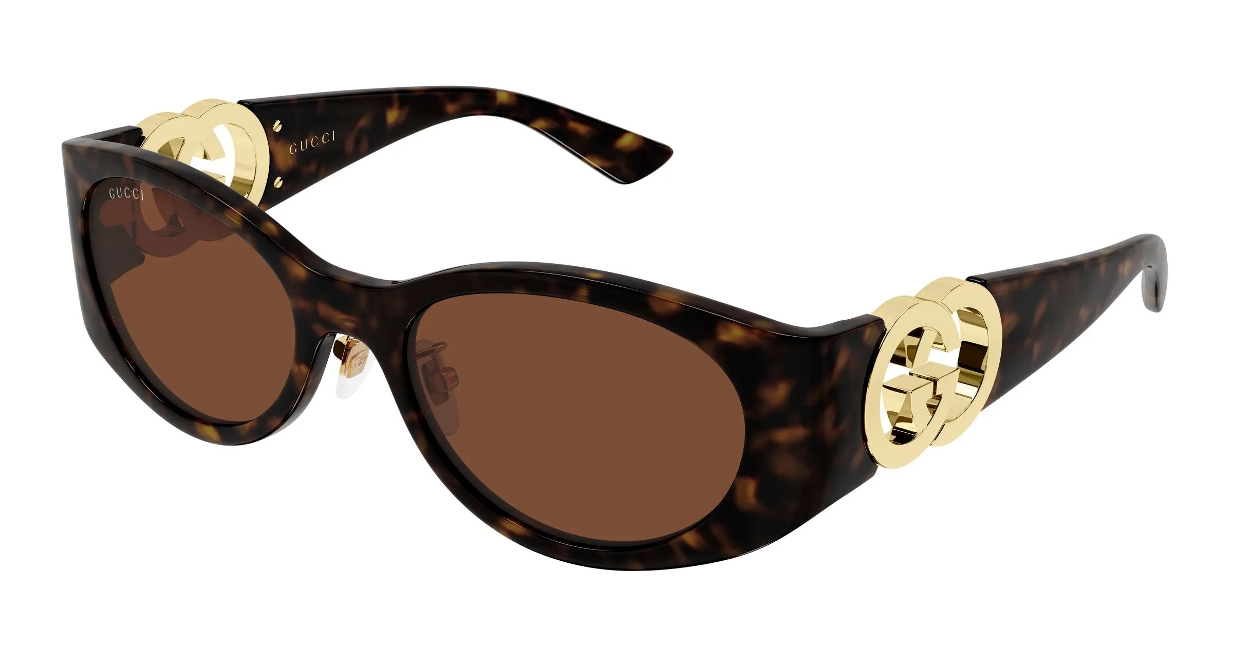 Gucci GG2123SA 003 Occhiali da sole Iniettato Havana Marrone Rotonda - immagine 1