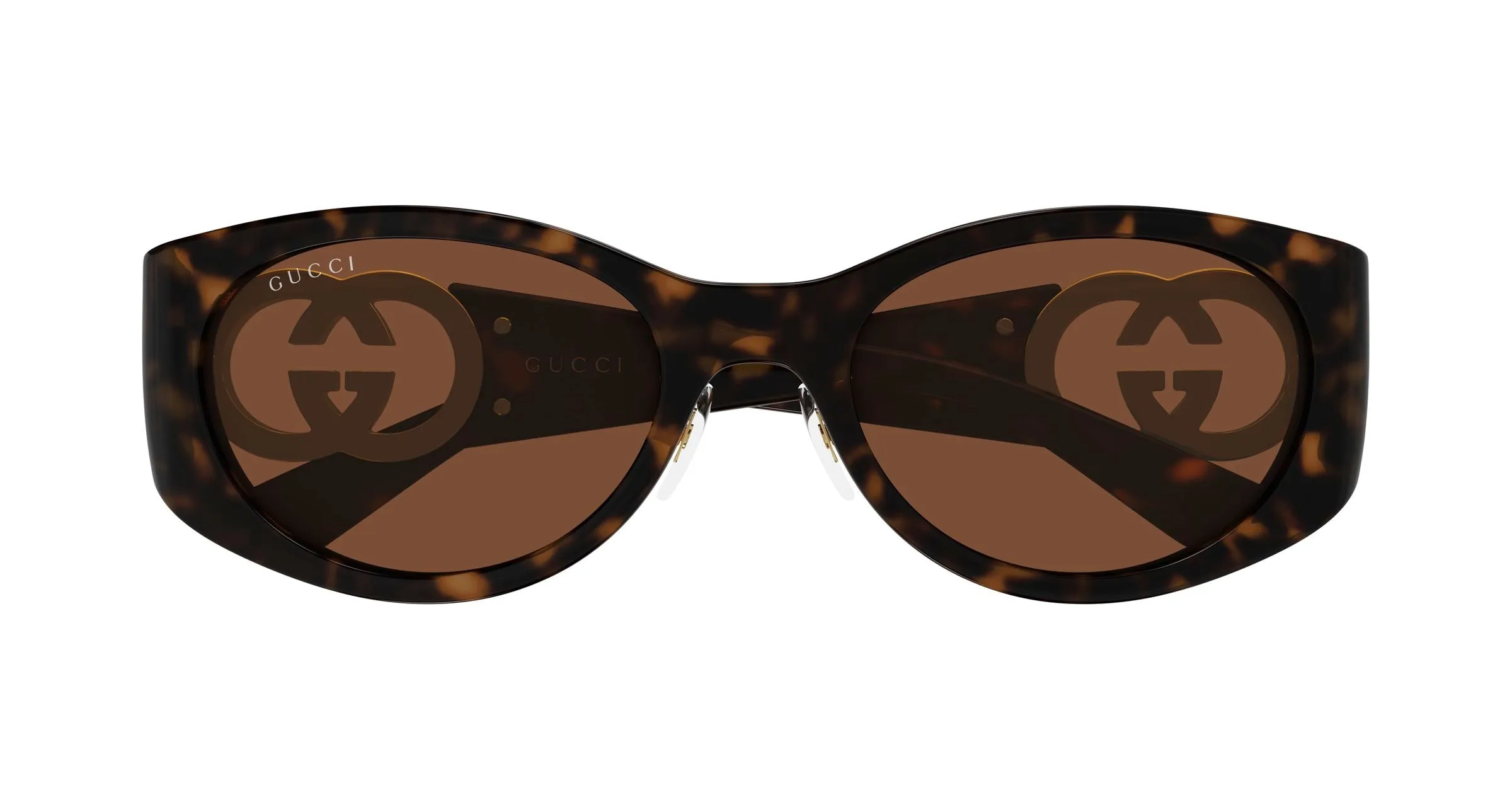 Gucci GG2123SA 003 Occhiali da sole Iniettato Havana Marrone Rotonda - immagine 2