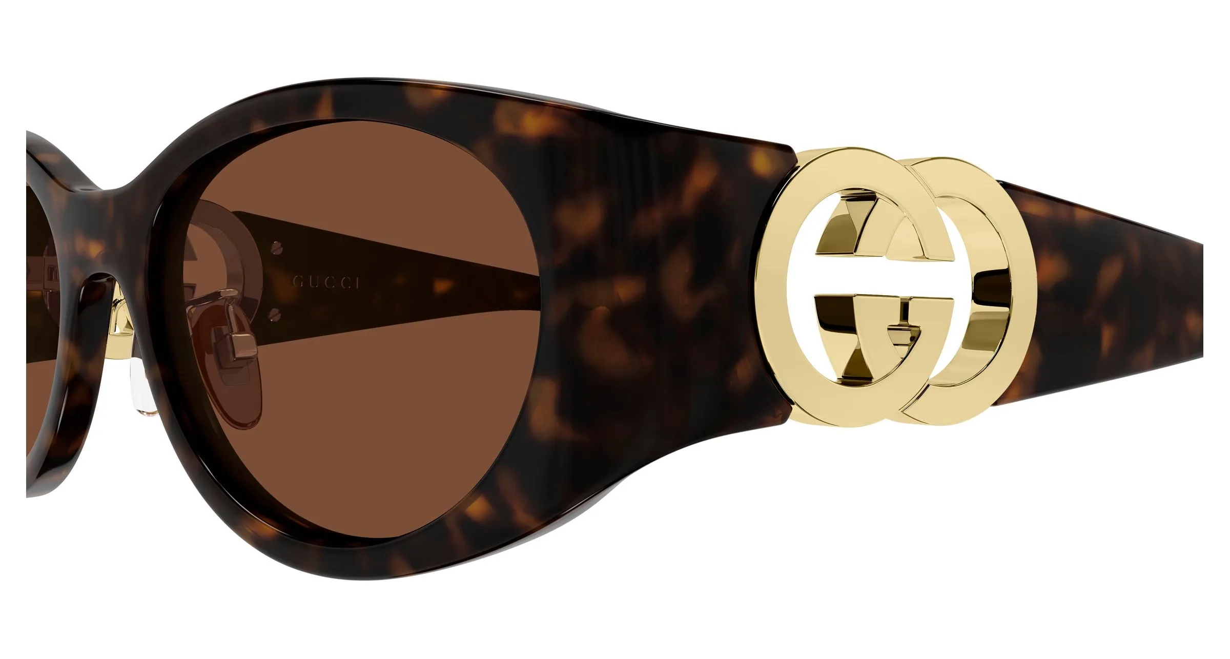 Gucci GG2123SA 003 Occhiali da sole Iniettato Havana Marrone Rotonda - immagine 3