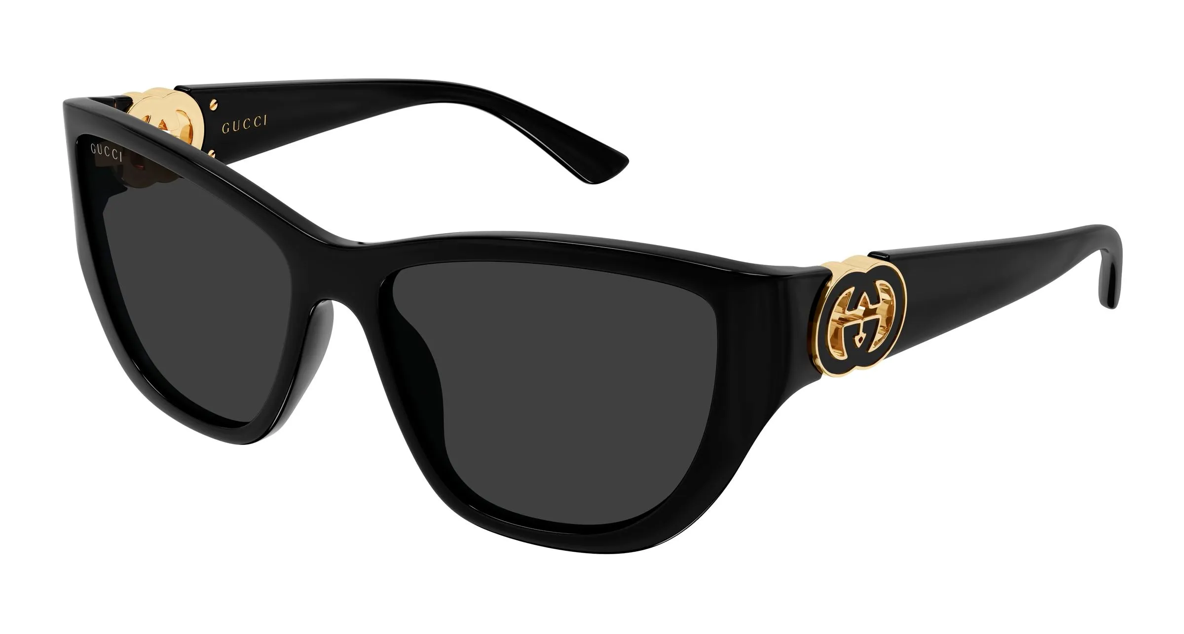 Gucci GG2122S 001 Occhiali da sole Iniettato Nero Grigio Cat Eye - immagine 1