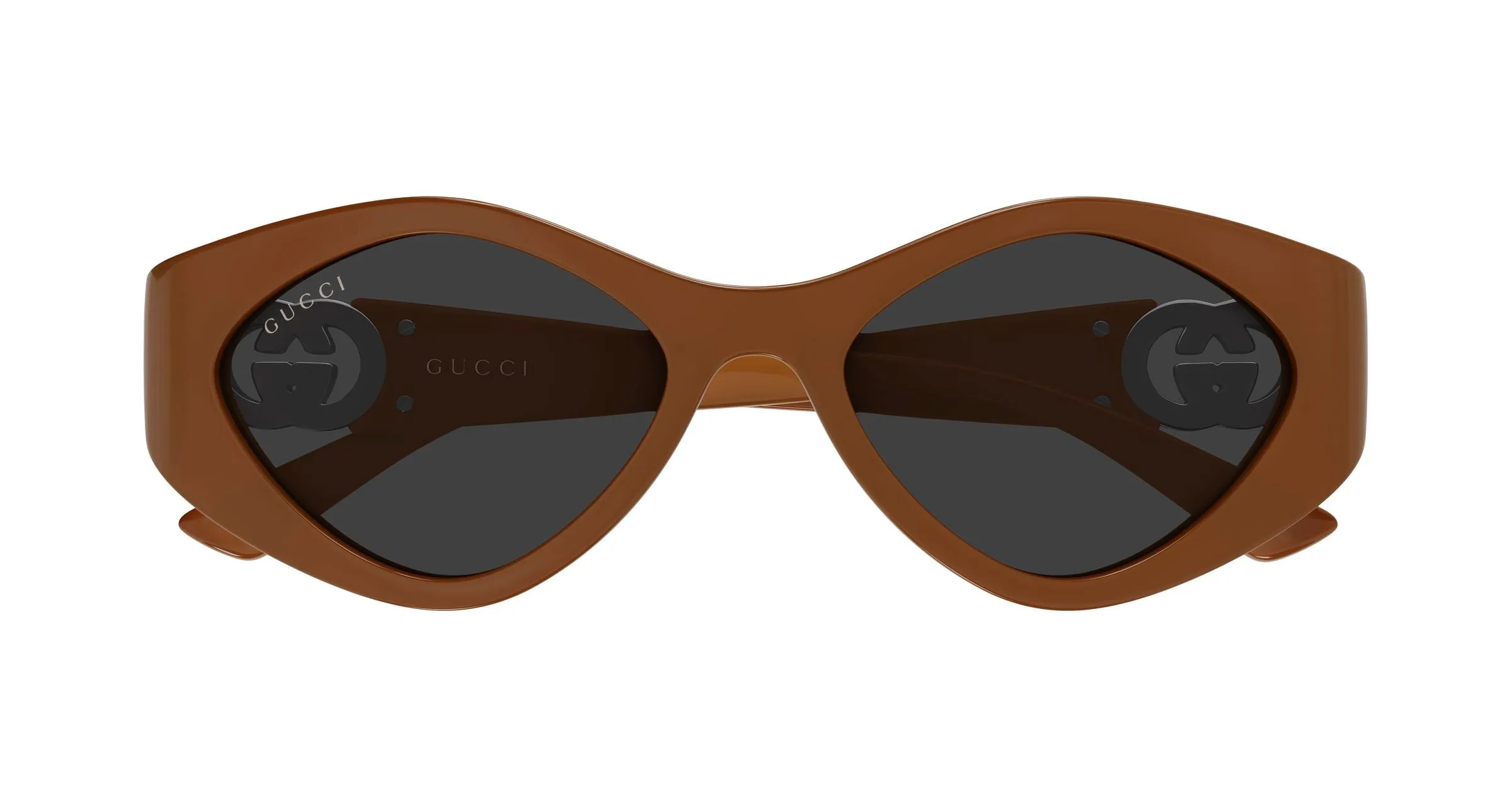 Gucci GG2121S 004 Occhiali da sole Iniettato Marrone Grigio Geometrica - immagine 2