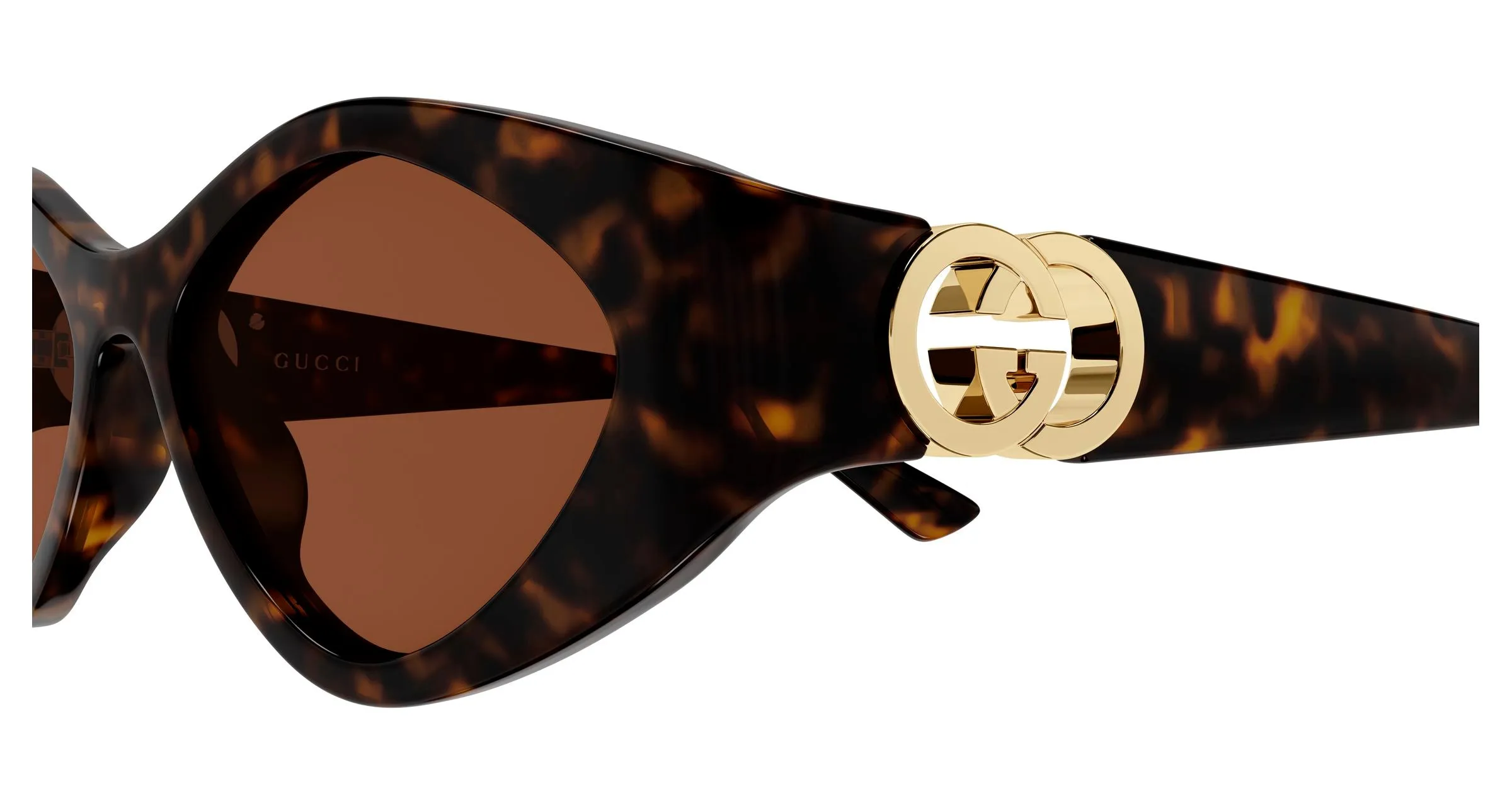 Gucci GG2121S 003 Occhiali da sole Iniettato Havana Marrone Geometrica - immagine 3