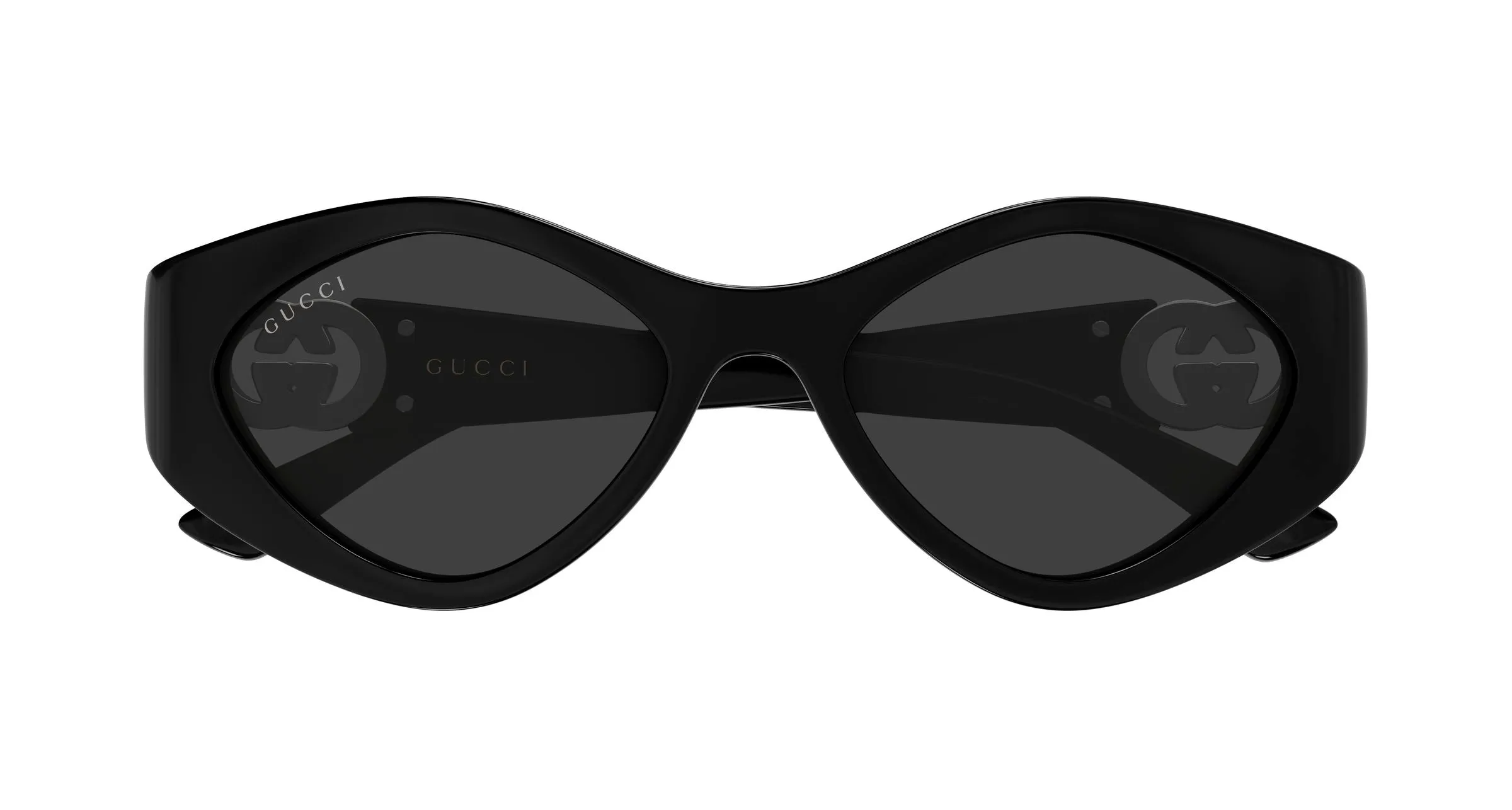 Gucci GG2121S 002 Occhiali da sole Iniettato Nero Grigio Geometrica - immagine 2