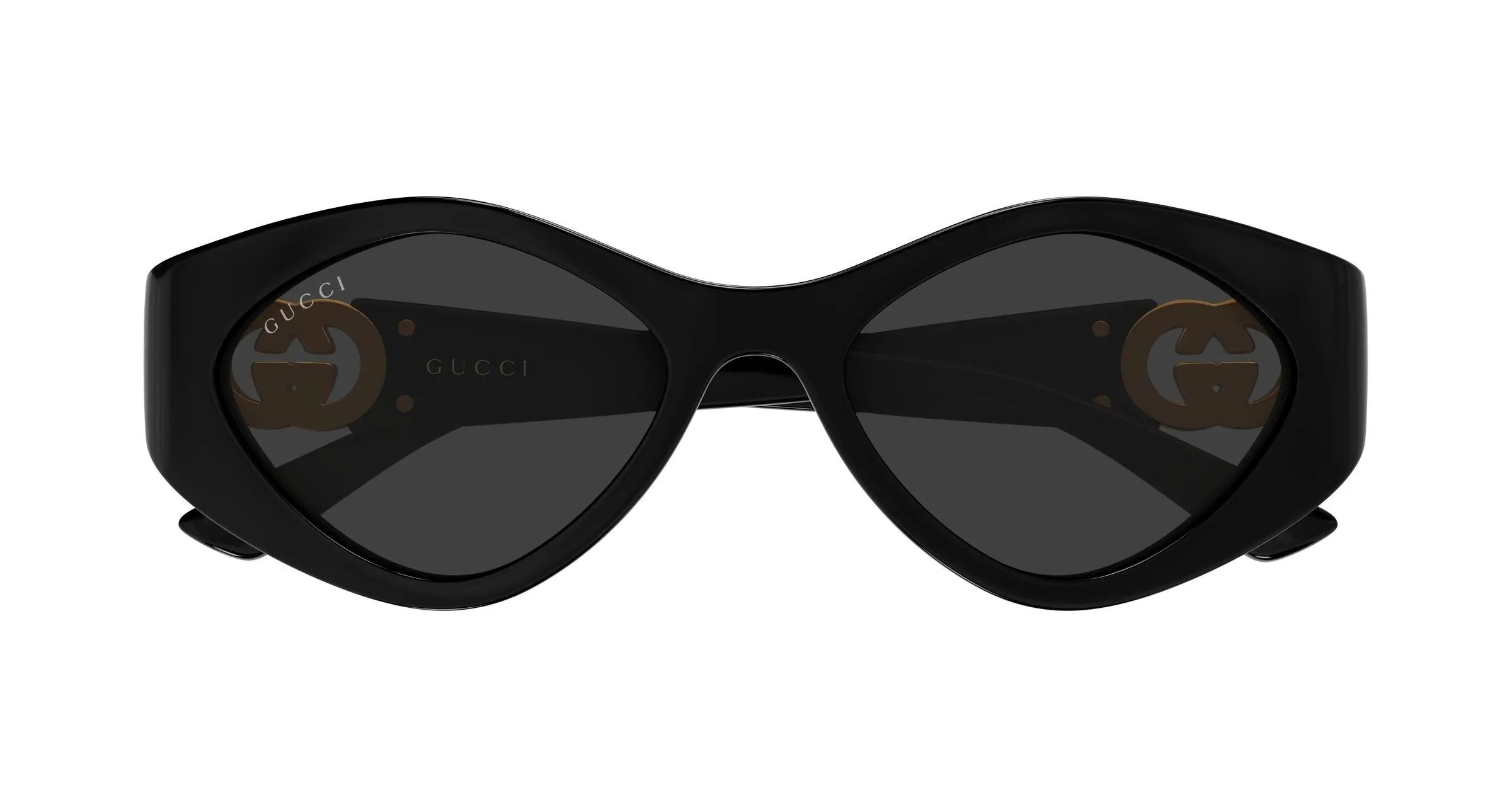 Gucci GG2121S 001 Occhiali da sole Iniettato Nero Grigio Geometrica - immagine 2