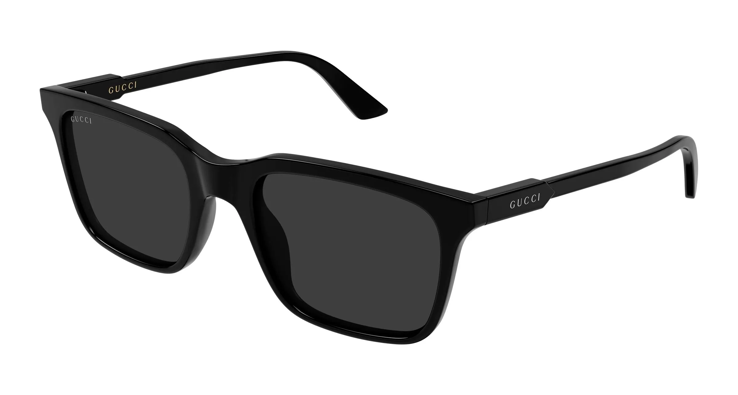 Gucci GG2114S 001 Occhiali da sole Acetato Nero Grigio Squadrata - immagine 1