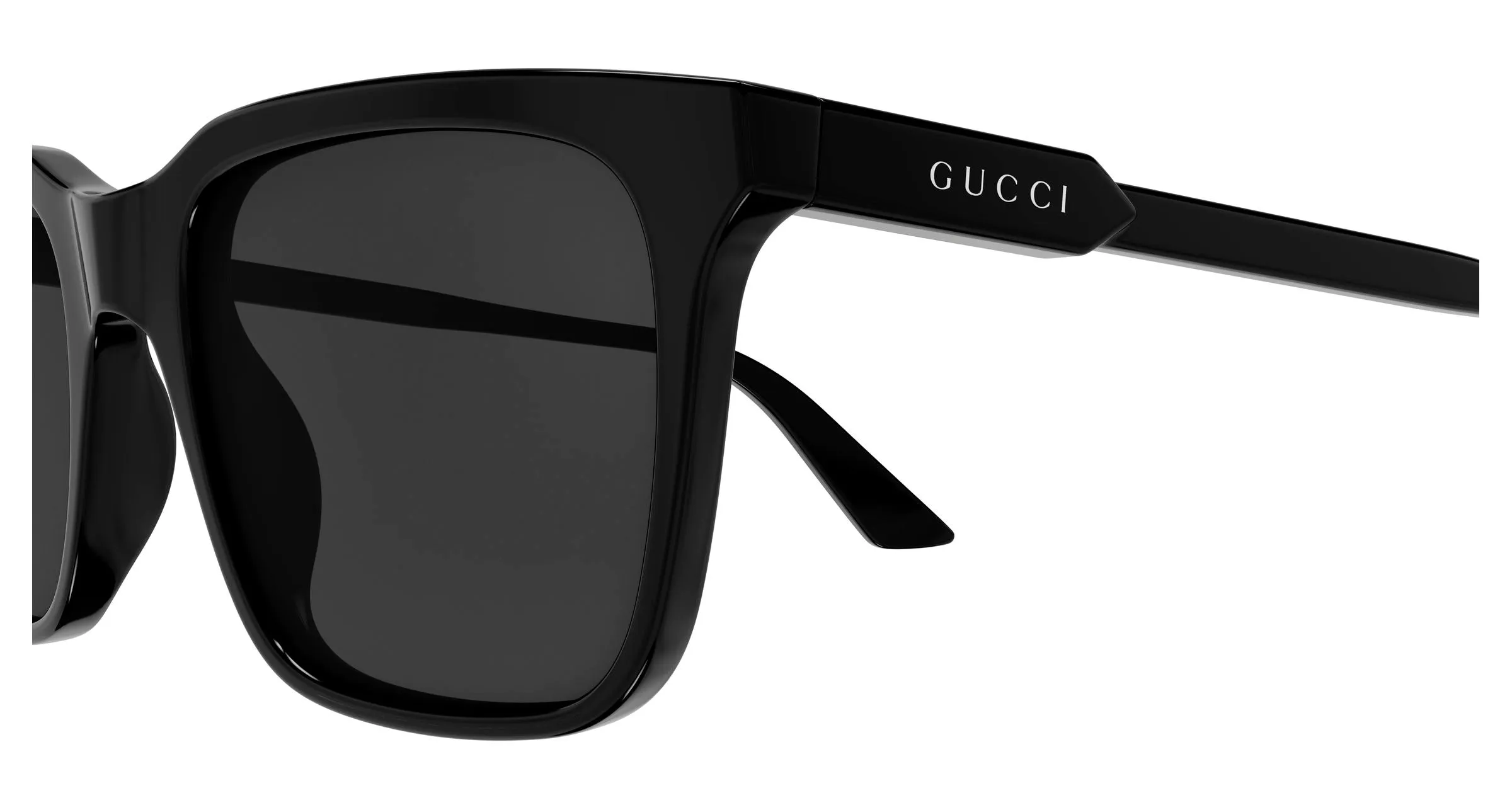 Gucci GG2114S 001 Occhiali da sole Acetato Nero Grigio Squadrata - immagine 3
