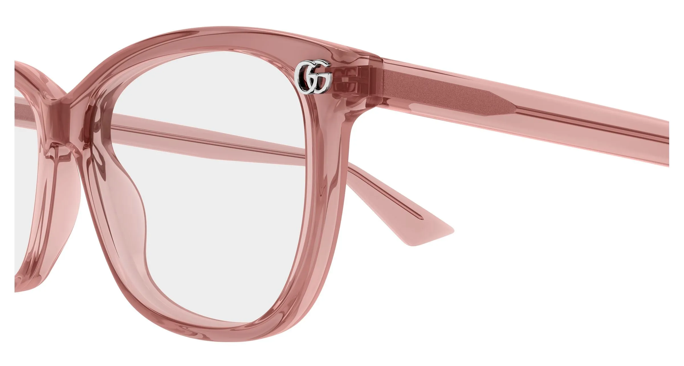 Gucci GG2113O 003 Montature da vista Acetato Rosa Trasparente Squadrata - immagine 3