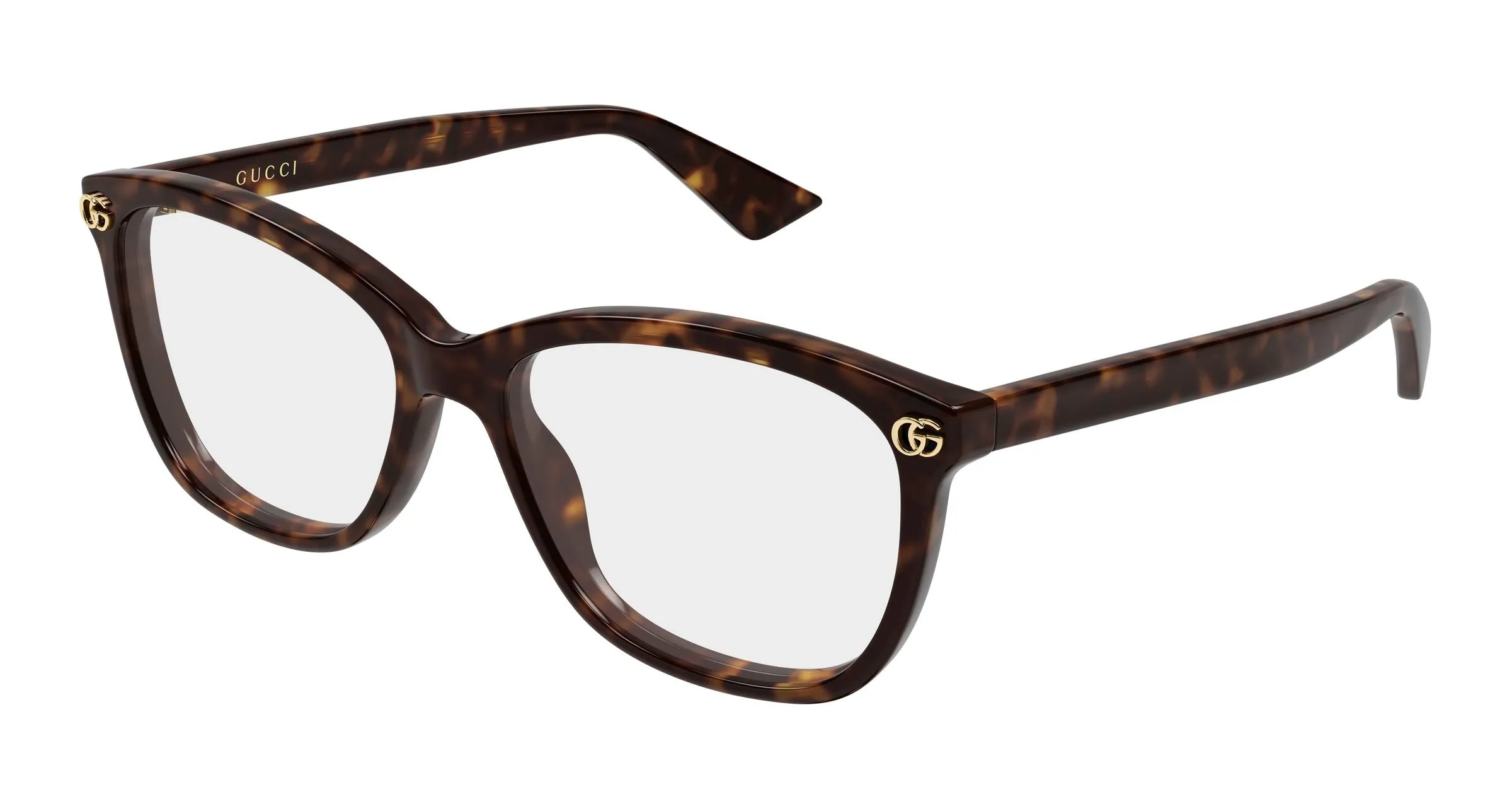 Gucci GG2113O 002 Montature da vista Acetato Havana Trasparente Squadrata - immagine 1