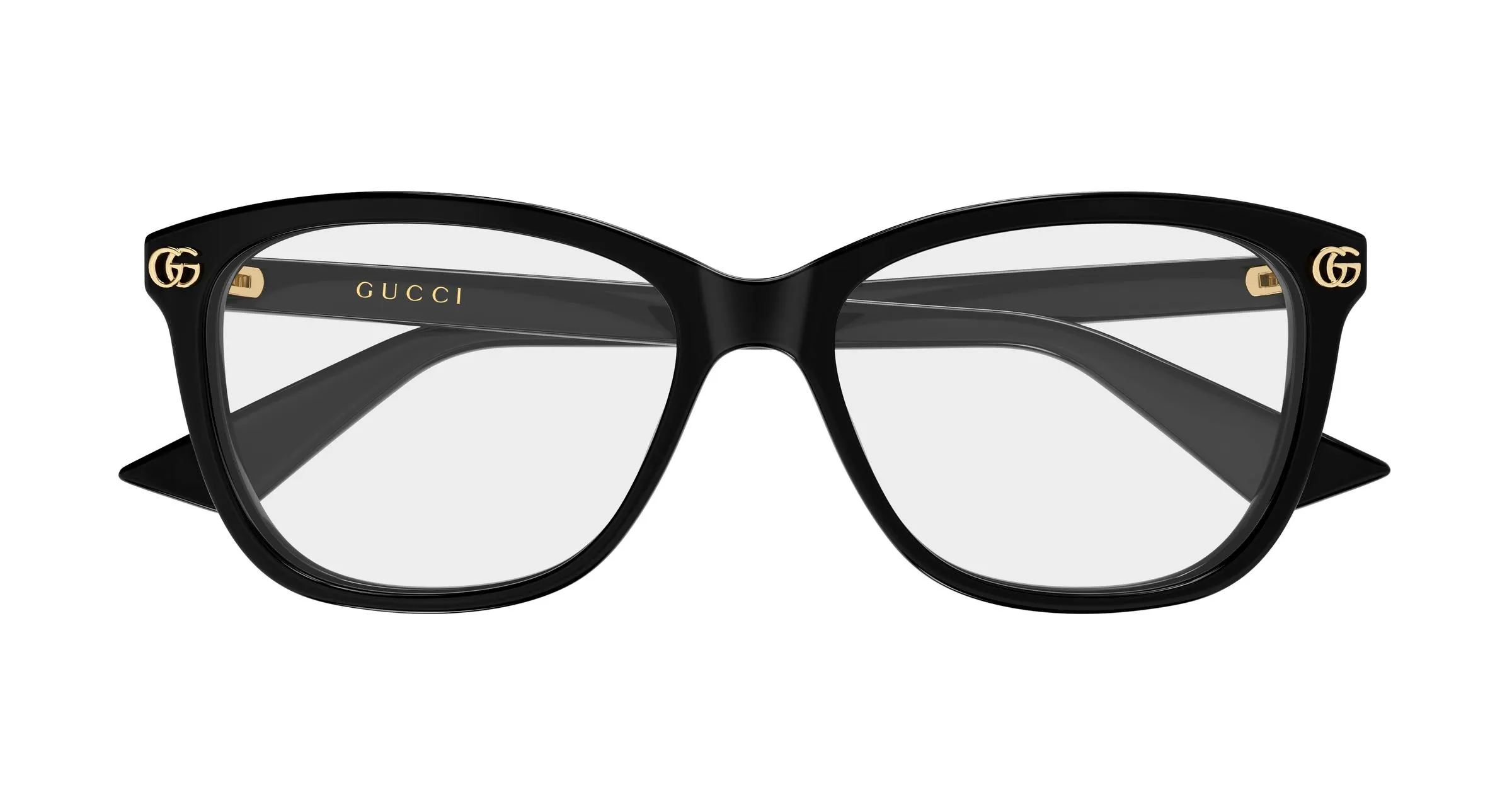 Gucci GG2113O 001 Montature da vista Acetato Nero Trasparente Squadrata - immagine 2