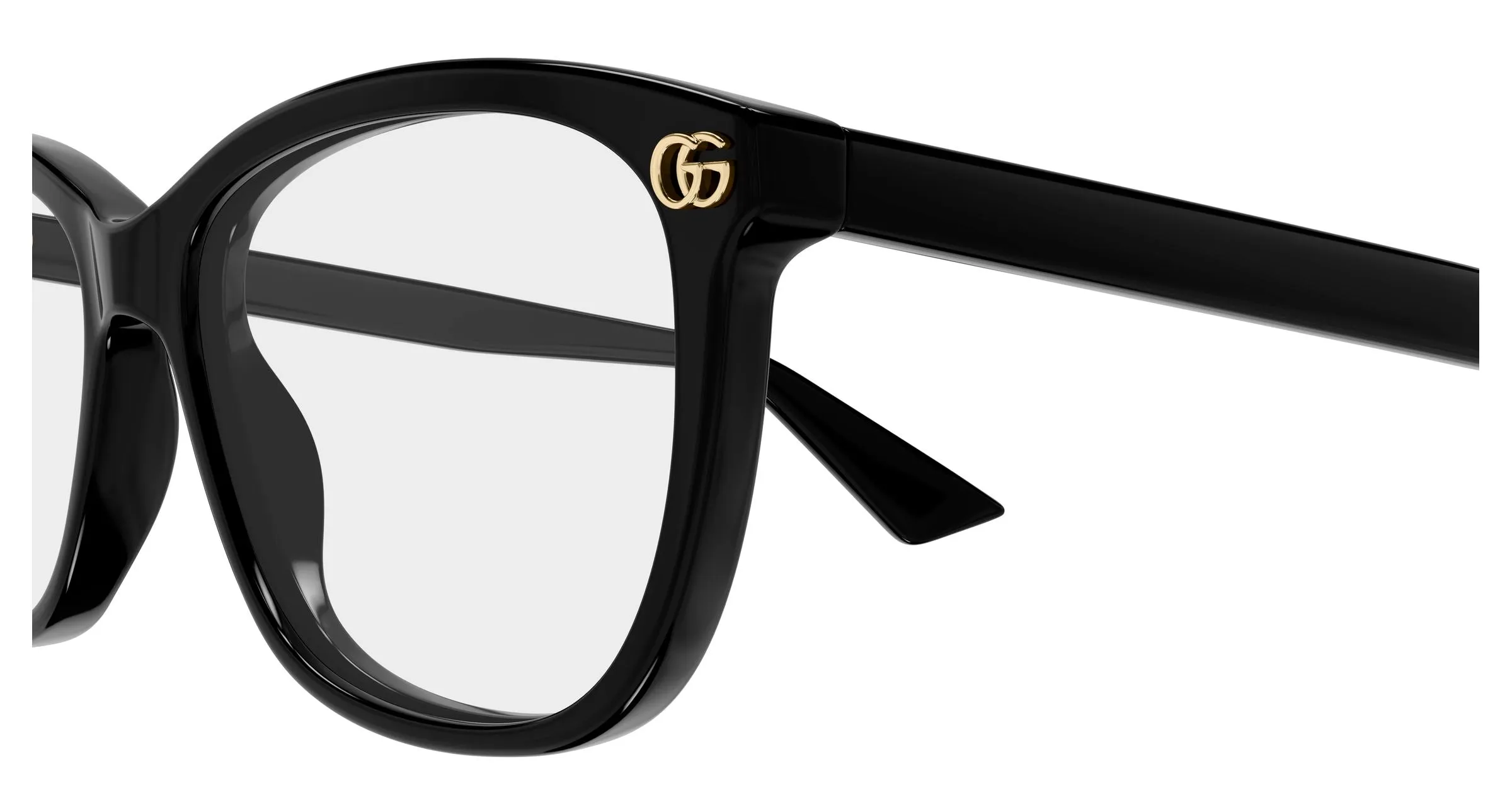 Gucci GG2113O 001 Montature da vista Acetato Nero Trasparente Squadrata - immagine 3