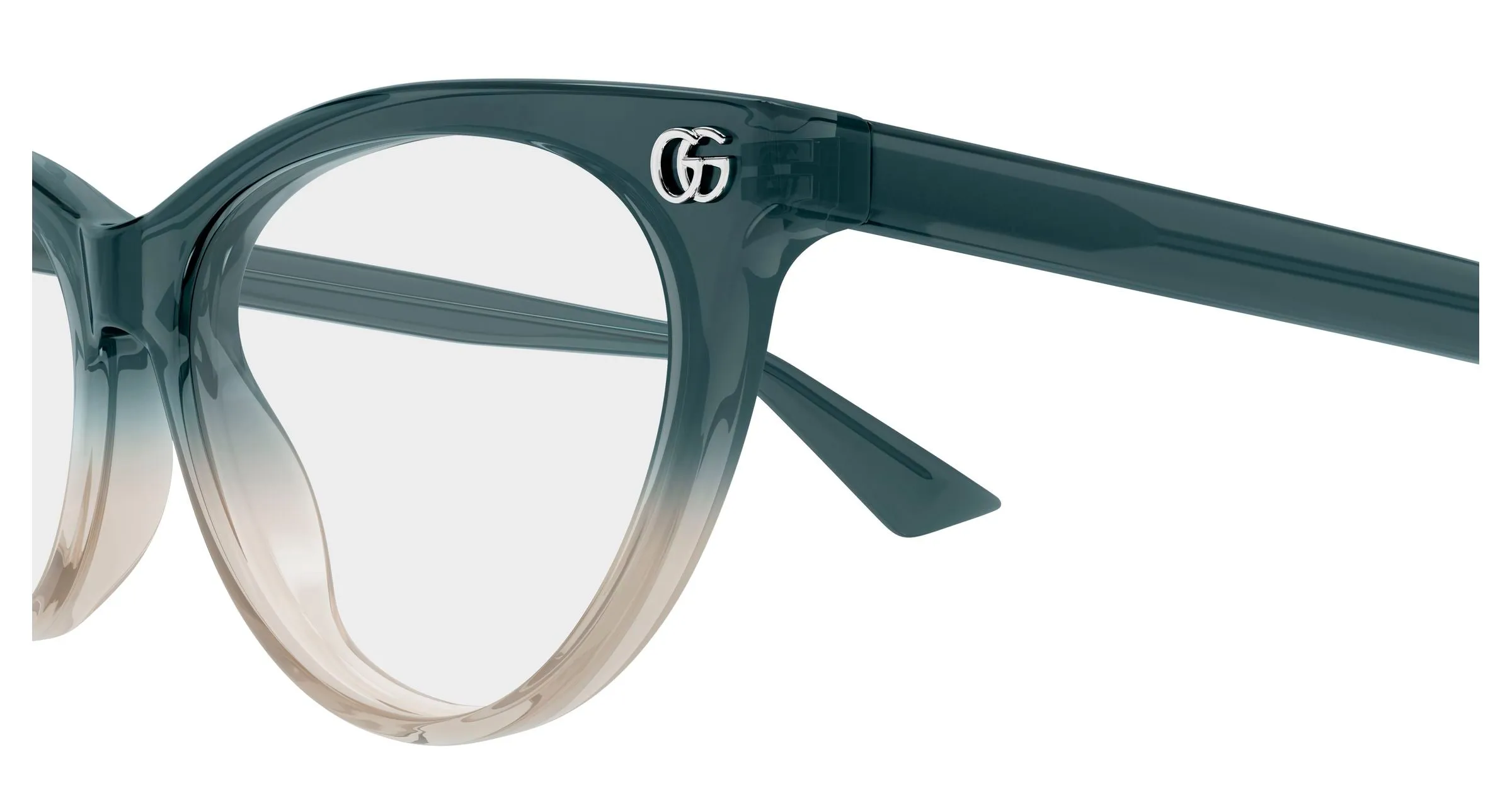 Gucci GG2112O 004 Montature da vista Acetato Grigio Trasparente Cat Eye - immagine 3