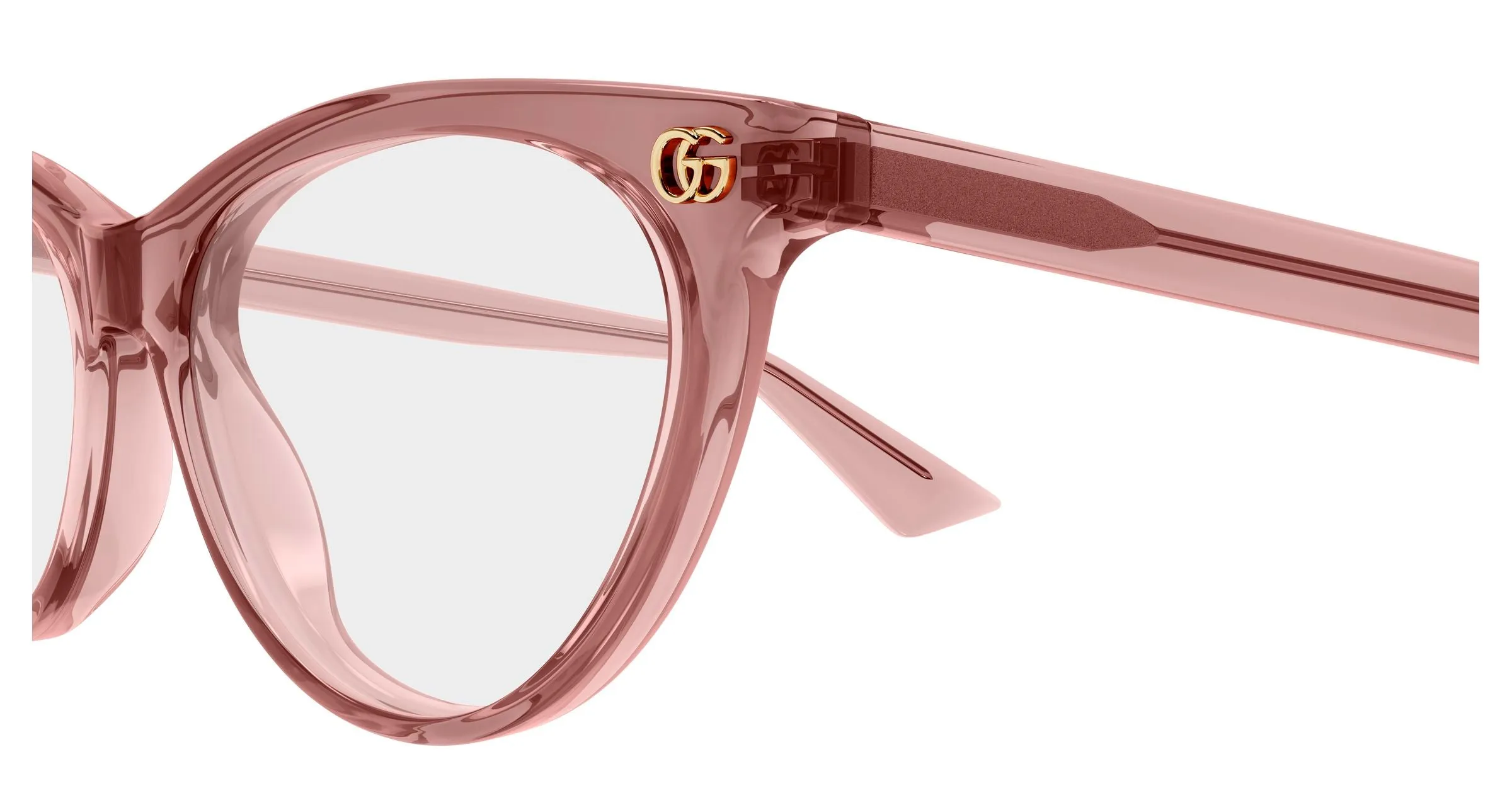Gucci GG2112O 003 Montature da vista Acetato Rosa Trasparente Cat Eye - immagine 3