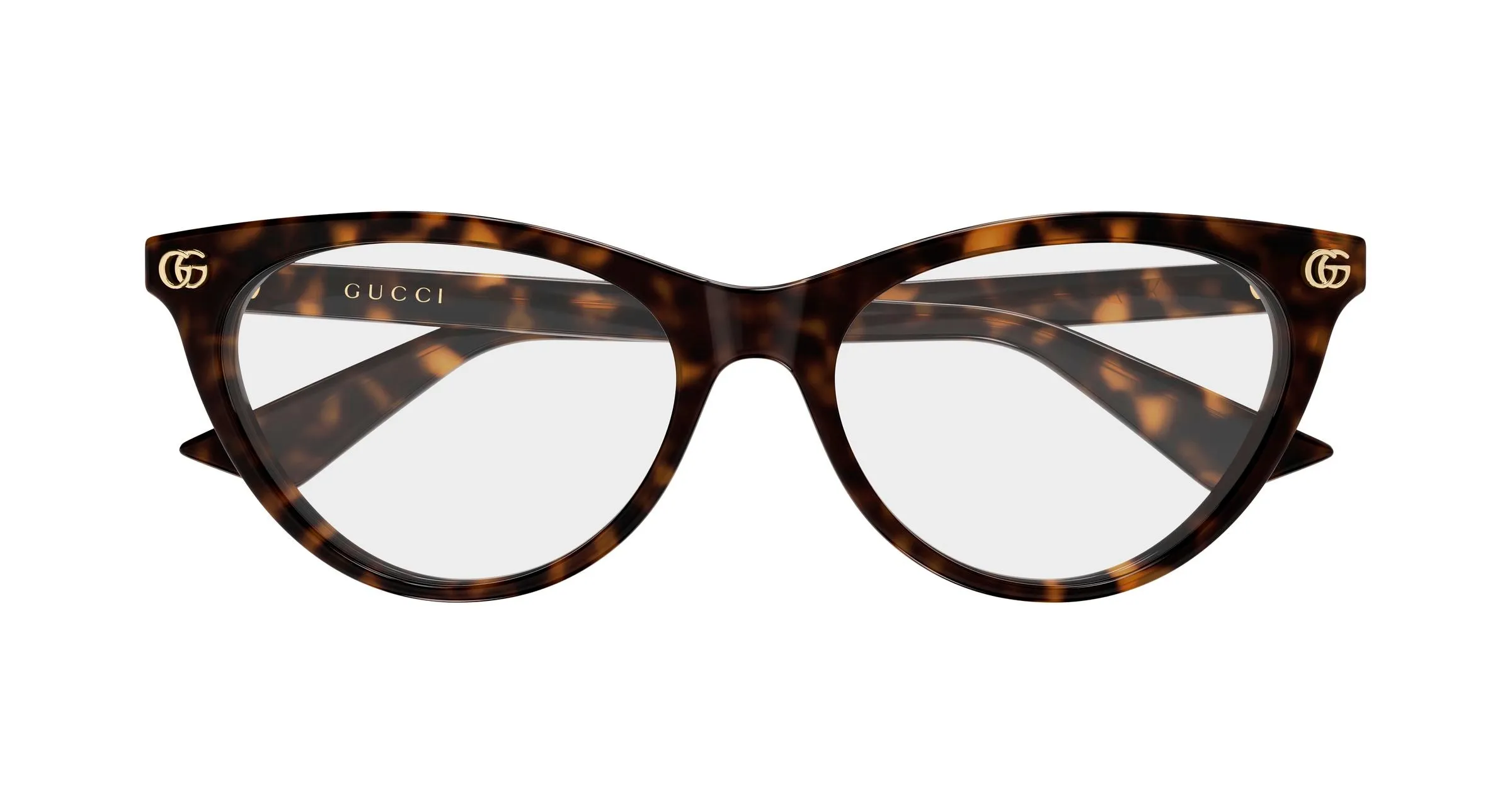 Gucci GG2112O 002 Montature da vista Acetato Havana Trasparente Cat Eye - immagine 2