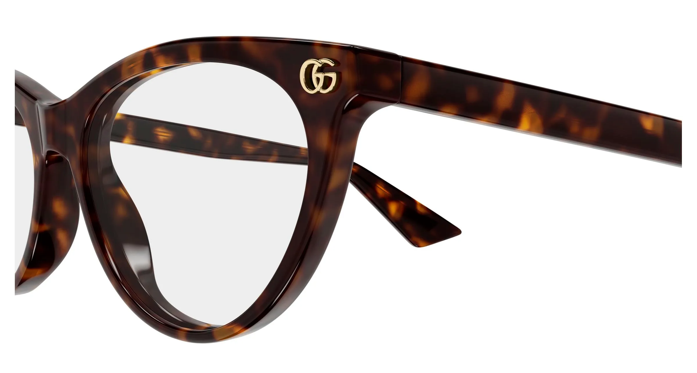 Gucci GG2112O 002 Montature da vista Acetato Havana Trasparente Cat Eye - immagine 3