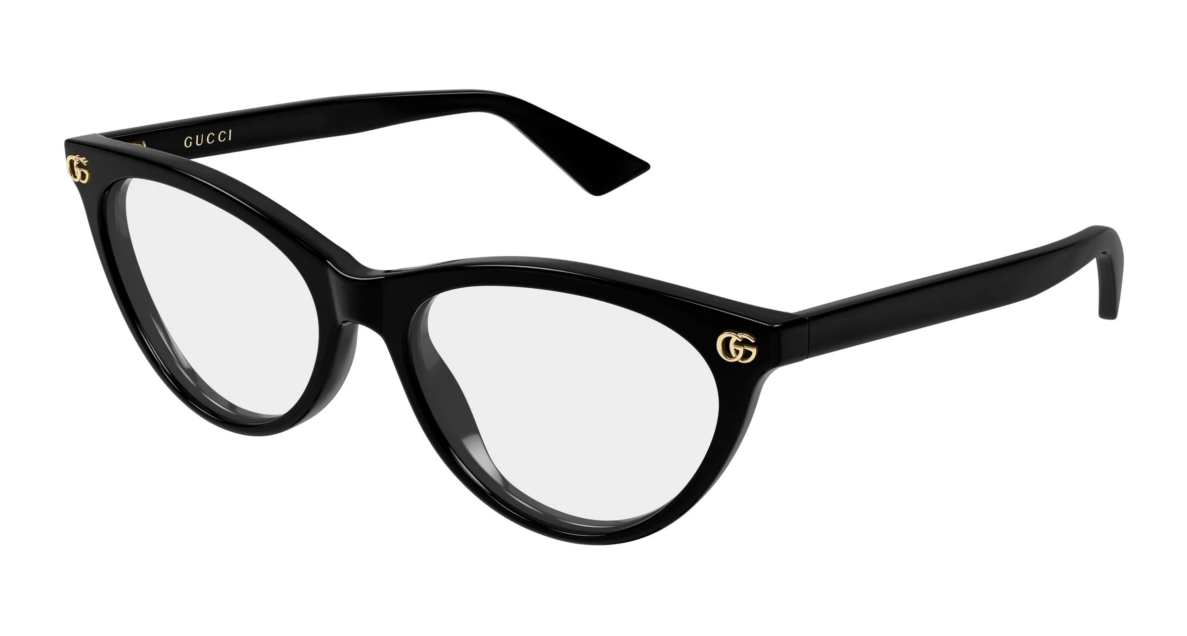 Gucci GG2112O 001 Montature da vista Acetato Nero Trasparente Cat Eye - immagine 1