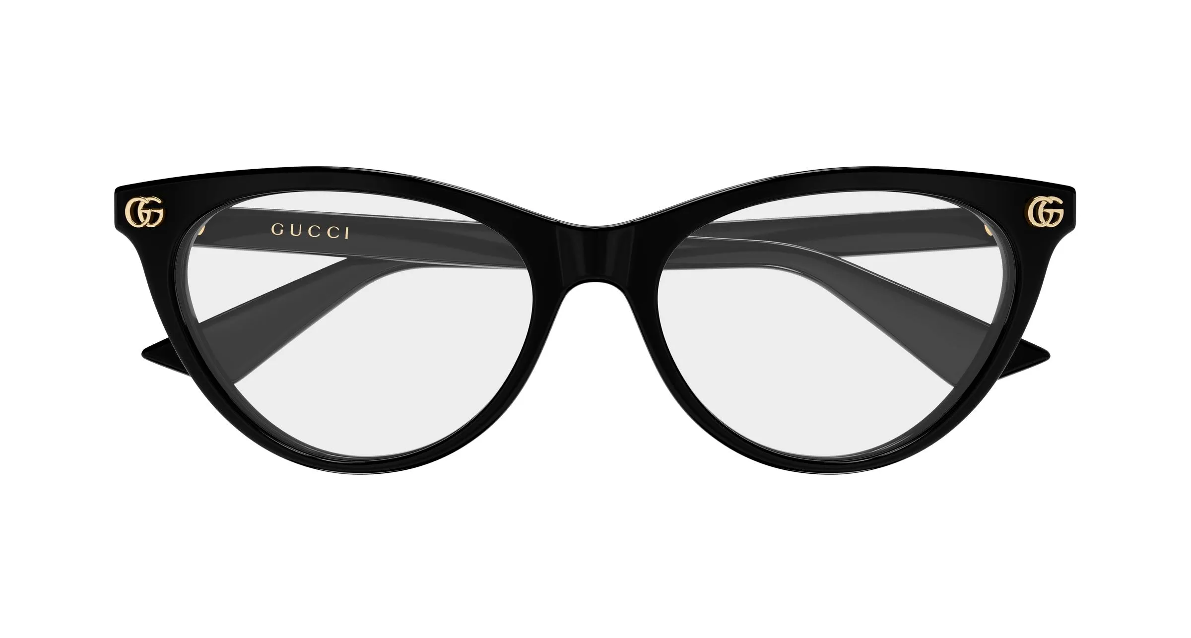 Gucci GG2112O 001 Montature da vista Acetato Nero Trasparente Cat Eye - immagine 2