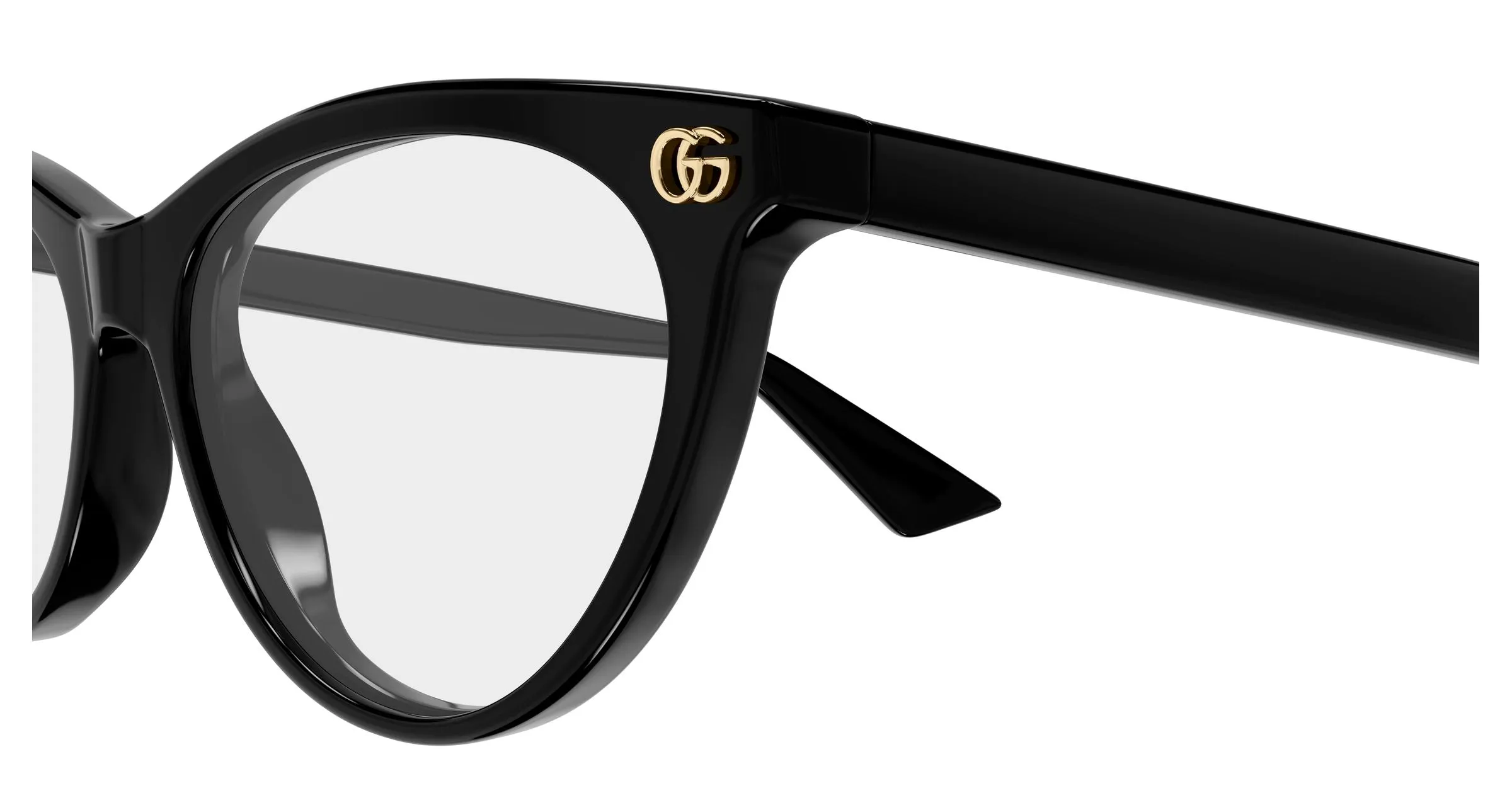Gucci GG2112O 001 Montature da vista Acetato Nero Trasparente Cat Eye - immagine 3