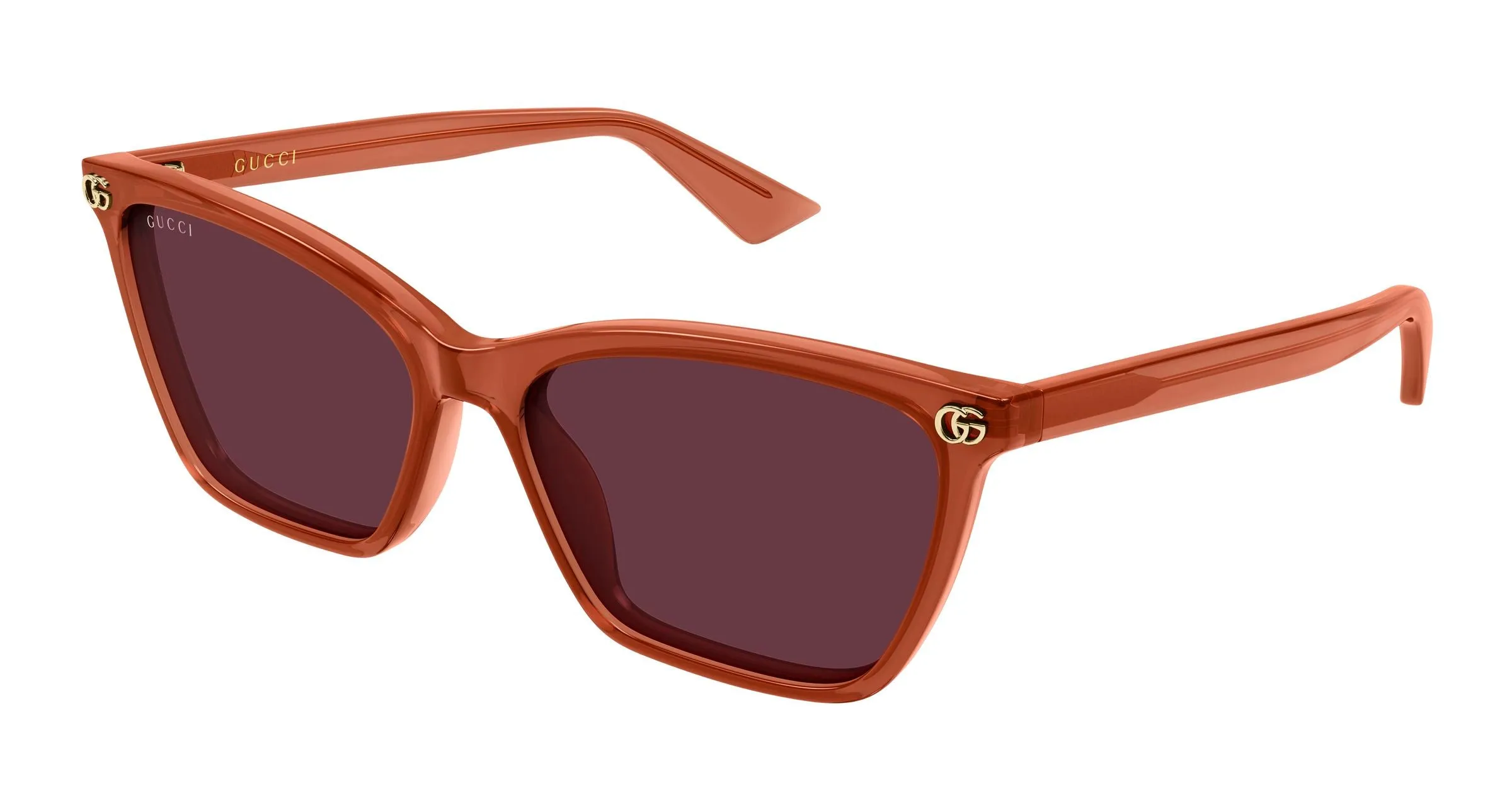 Gucci GG2111S 004 Occhiali da sole Acetato Arancione Rosso Cat Eye - immagine 1