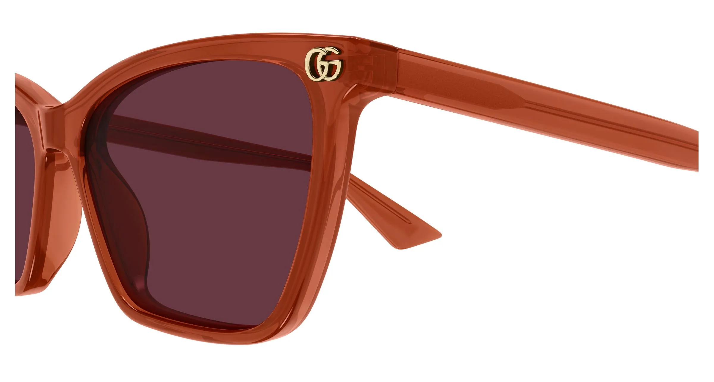 Gucci GG2111S 004 Occhiali da sole Acetato Arancione Rosso Cat Eye - immagine 3