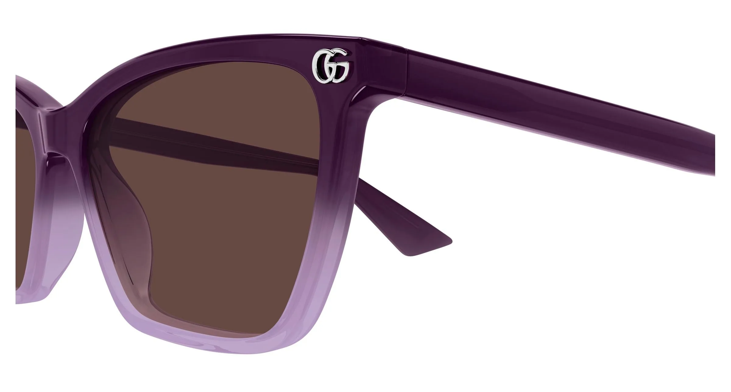 Gucci GG2111S 003 Occhiali da sole Acetato Viola Marrone Cat Eye - immagine 3