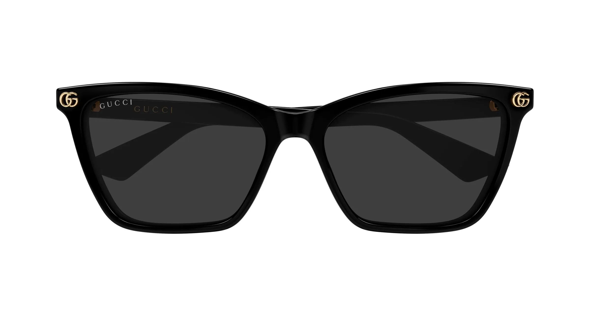 Gucci GG2111S 001 Occhiali da sole Acetato Nero Grigio Cat Eye - immagine 2