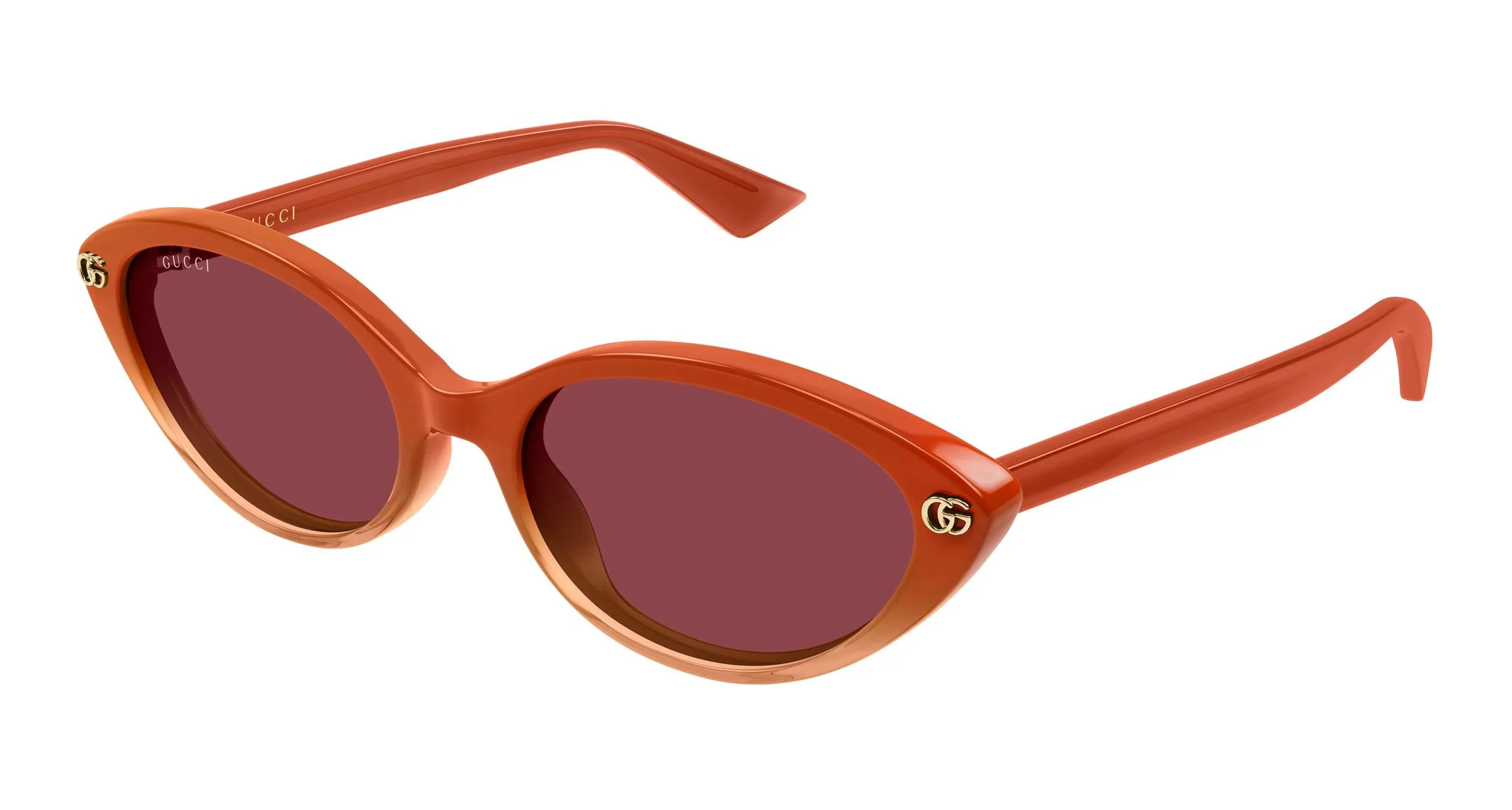 Gucci GG2110S 003 Occhiali da sole Acetato Arancione Rosso Cat Eye - immagine 1