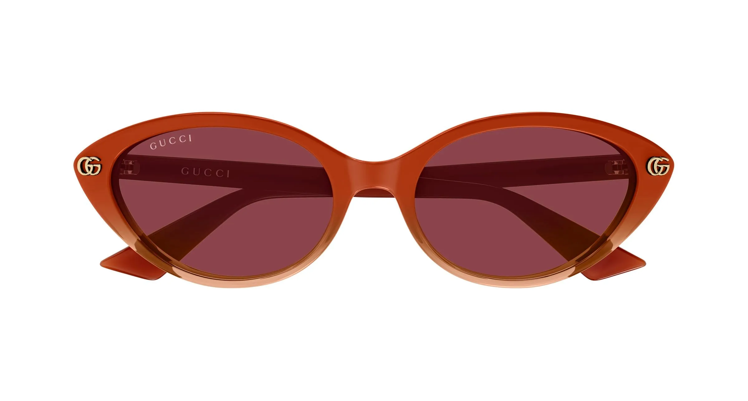 Gucci GG2110S 003 Occhiali da sole Acetato Arancione Rosso Cat Eye - immagine 2