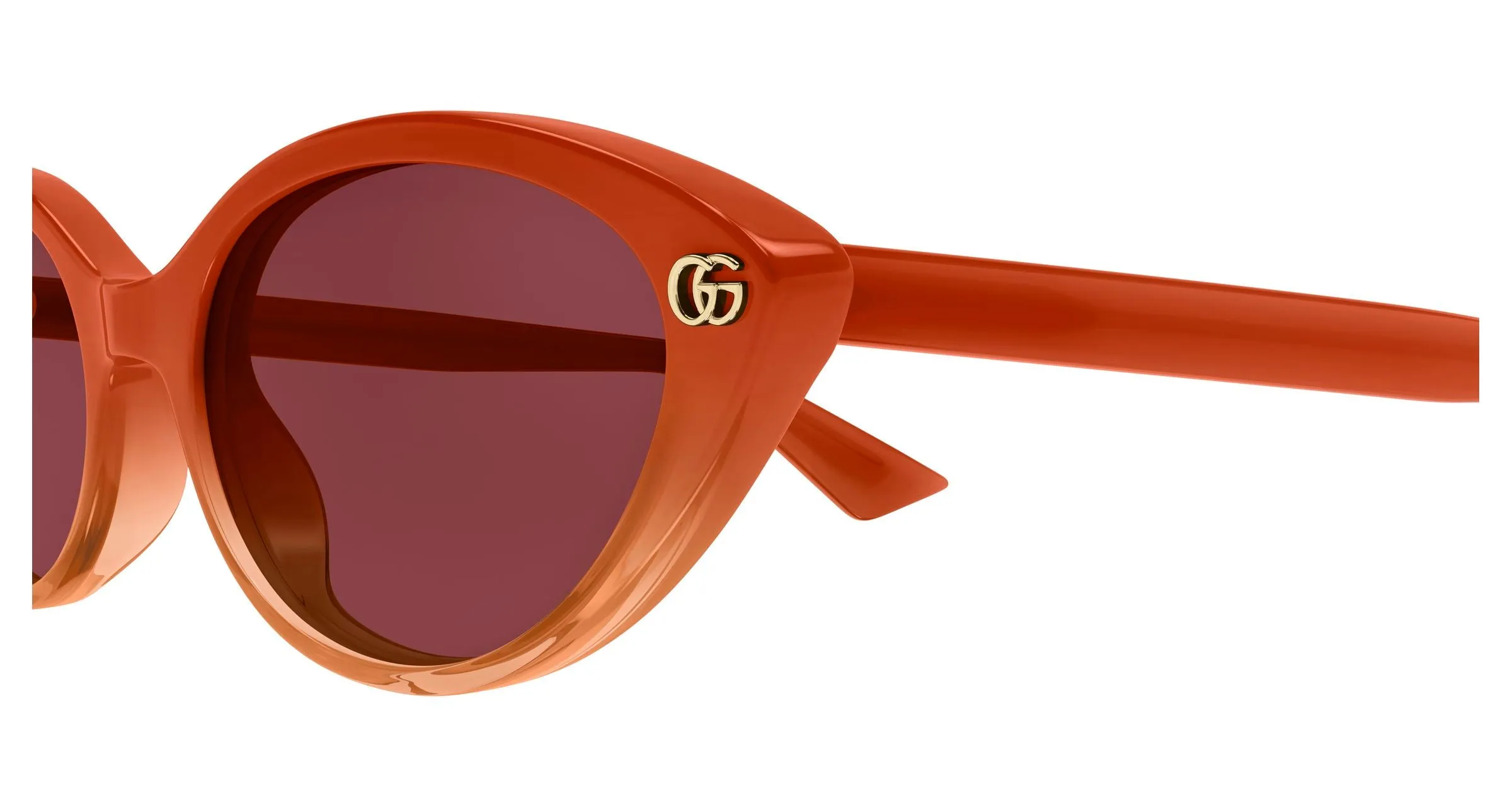 Gucci GG2110S 003 Occhiali da sole Acetato Arancione Rosso Cat Eye - immagine 3