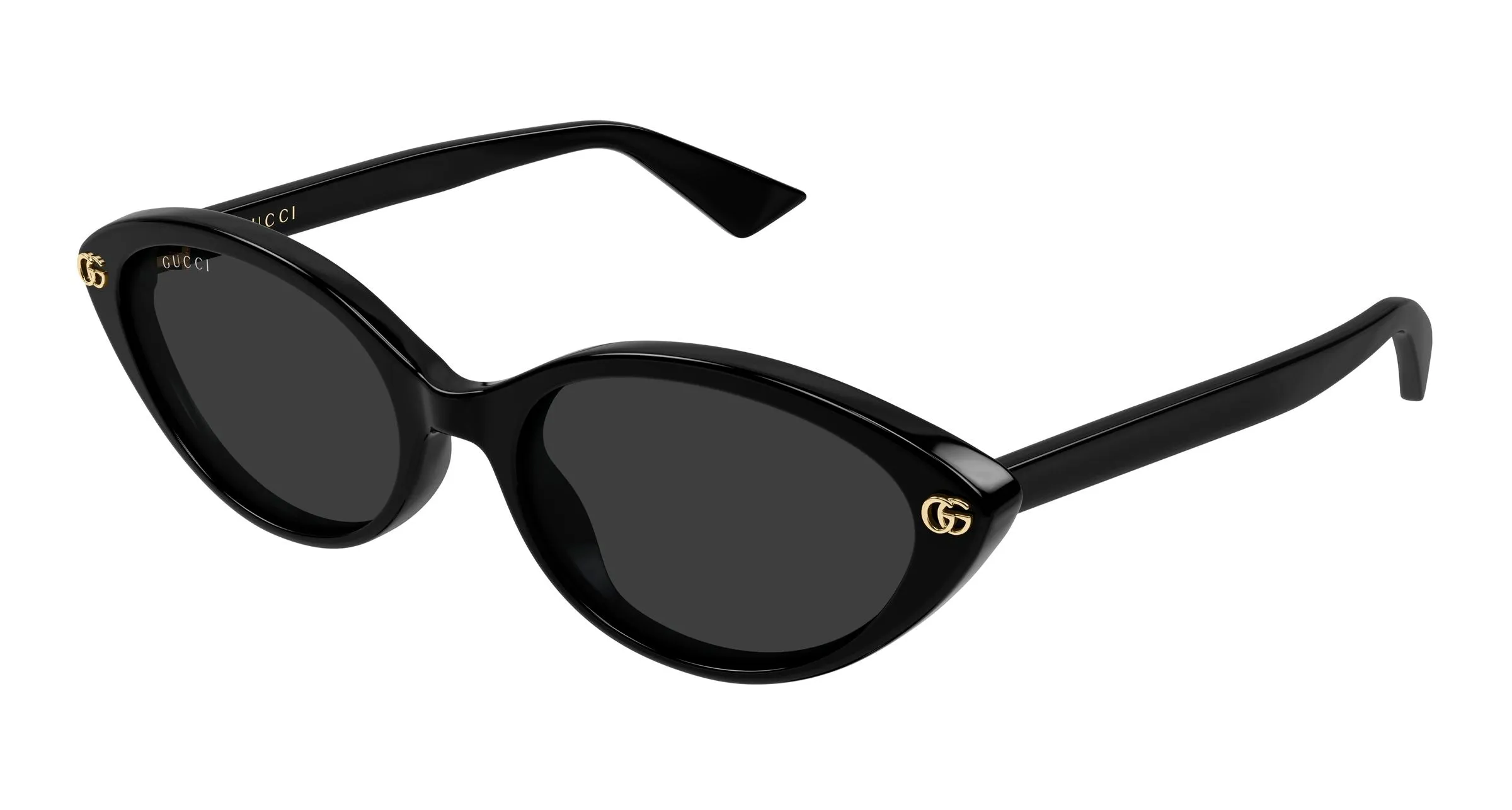 Gucci GG2110S 001 Occhiali da sole Acetato Nero Grigio Cat Eye - immagine 1