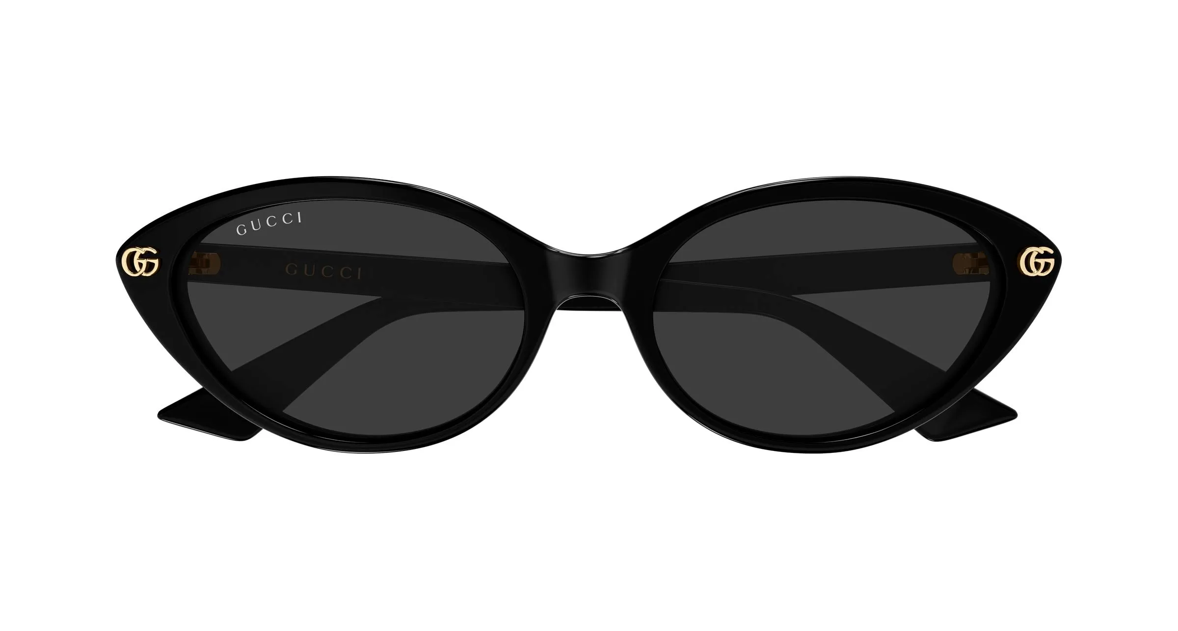 Gucci GG2110S 001 Occhiali da sole Acetato Nero Grigio Cat Eye - immagine 2