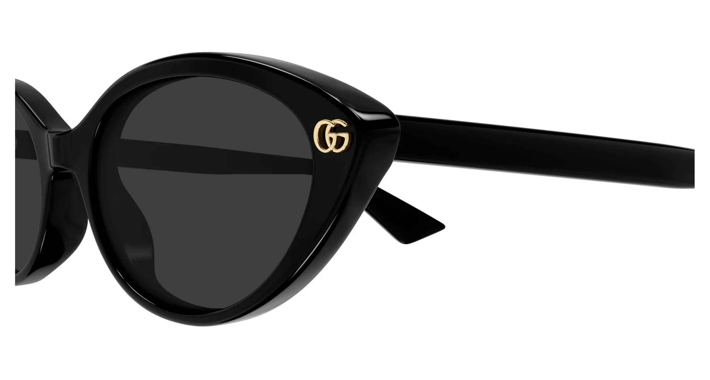 Gucci GG2110S 001 Occhiali da sole Acetato Nero Grigio Cat Eye - immagine 3