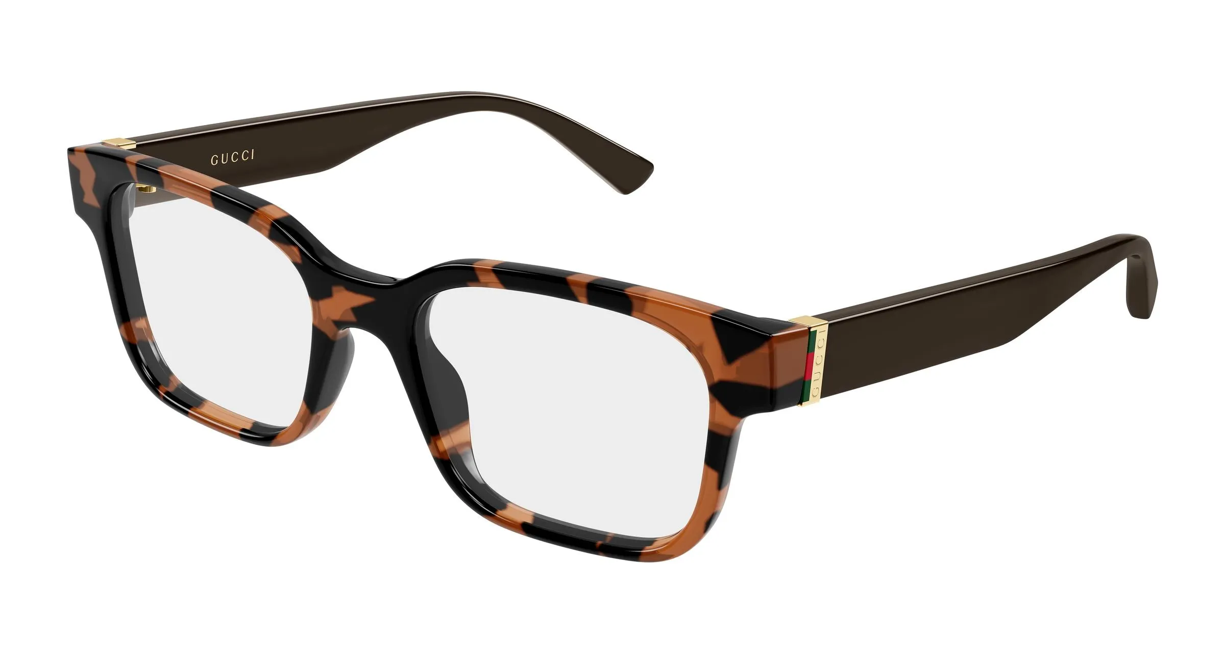 Gucci GG2087O 007 Montature da vista Iniettato Havana Trasparente Squadrata - immagine 1