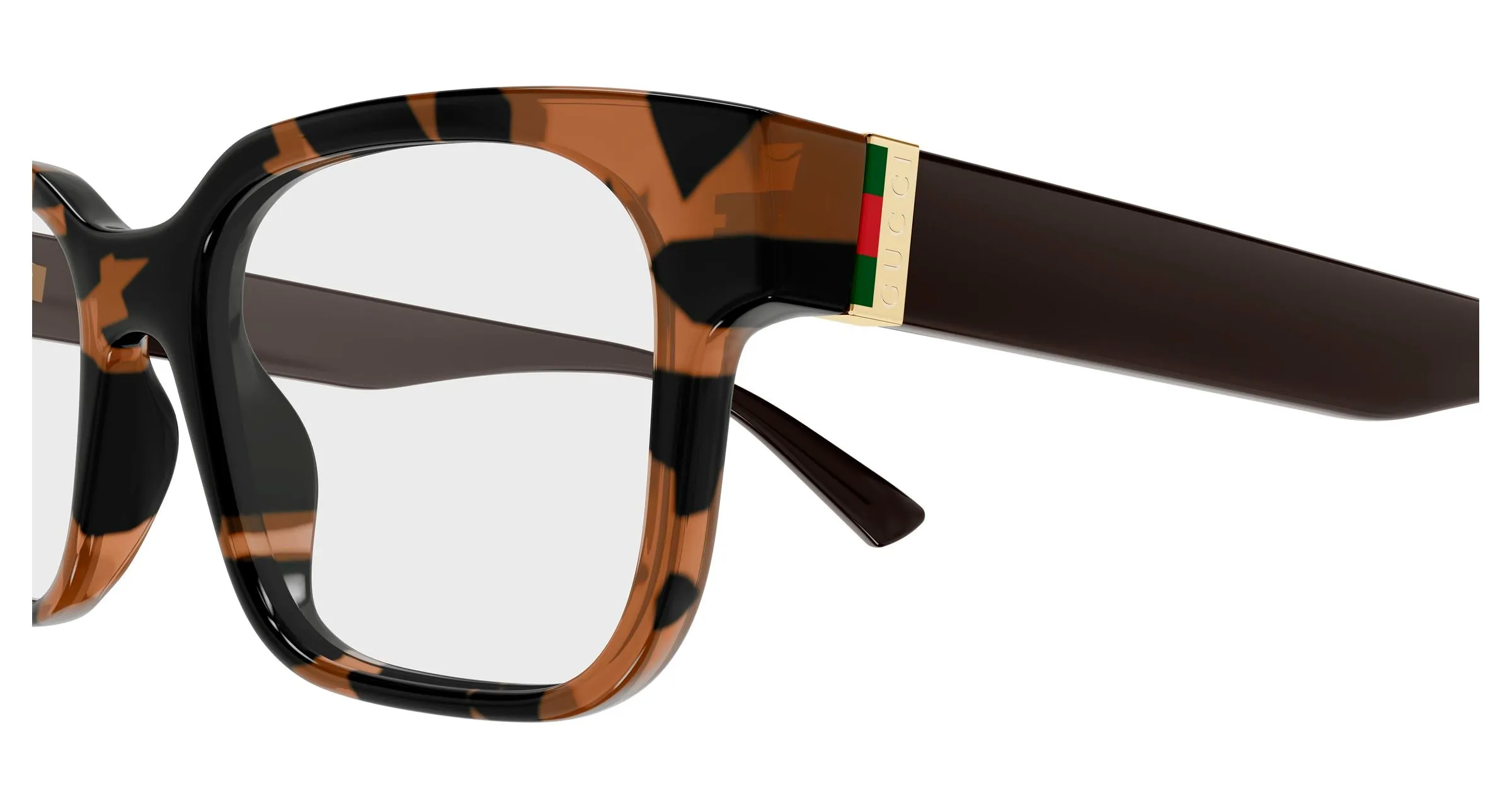 Gucci GG2087O 007 Montature da vista Iniettato Havana Trasparente Squadrata - immagine 3