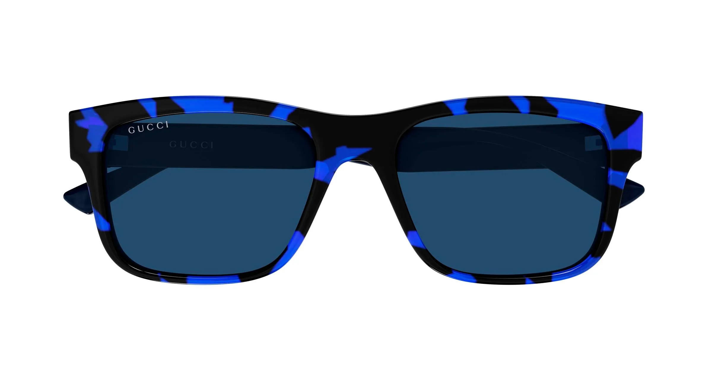 Gucci GG2085S 004 Occhiali da sole Iniettato Havana Blu Squadrata - immagine 2