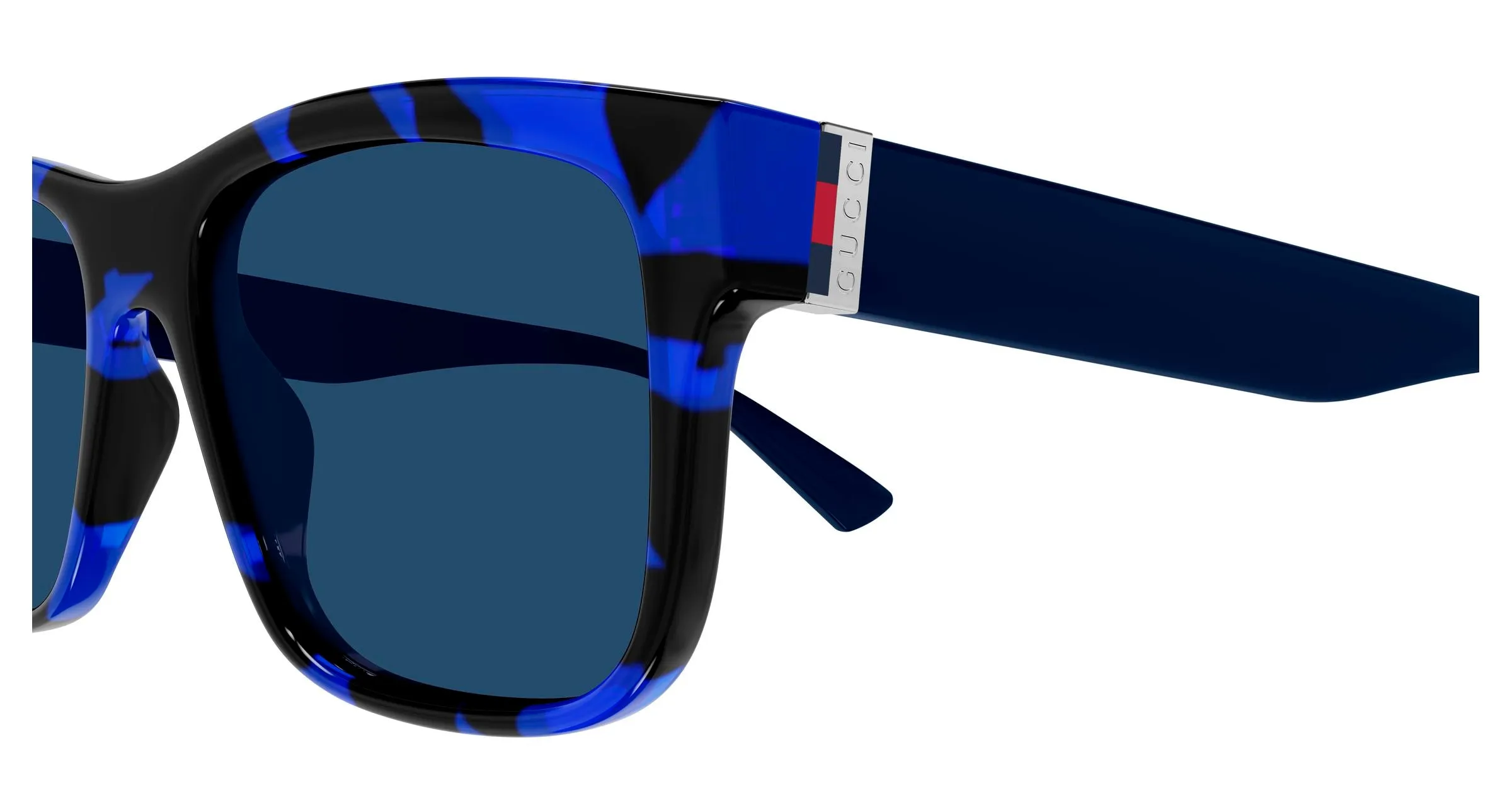 Gucci GG2085S 004 Occhiali da sole Iniettato Havana Blu Squadrata - immagine 3