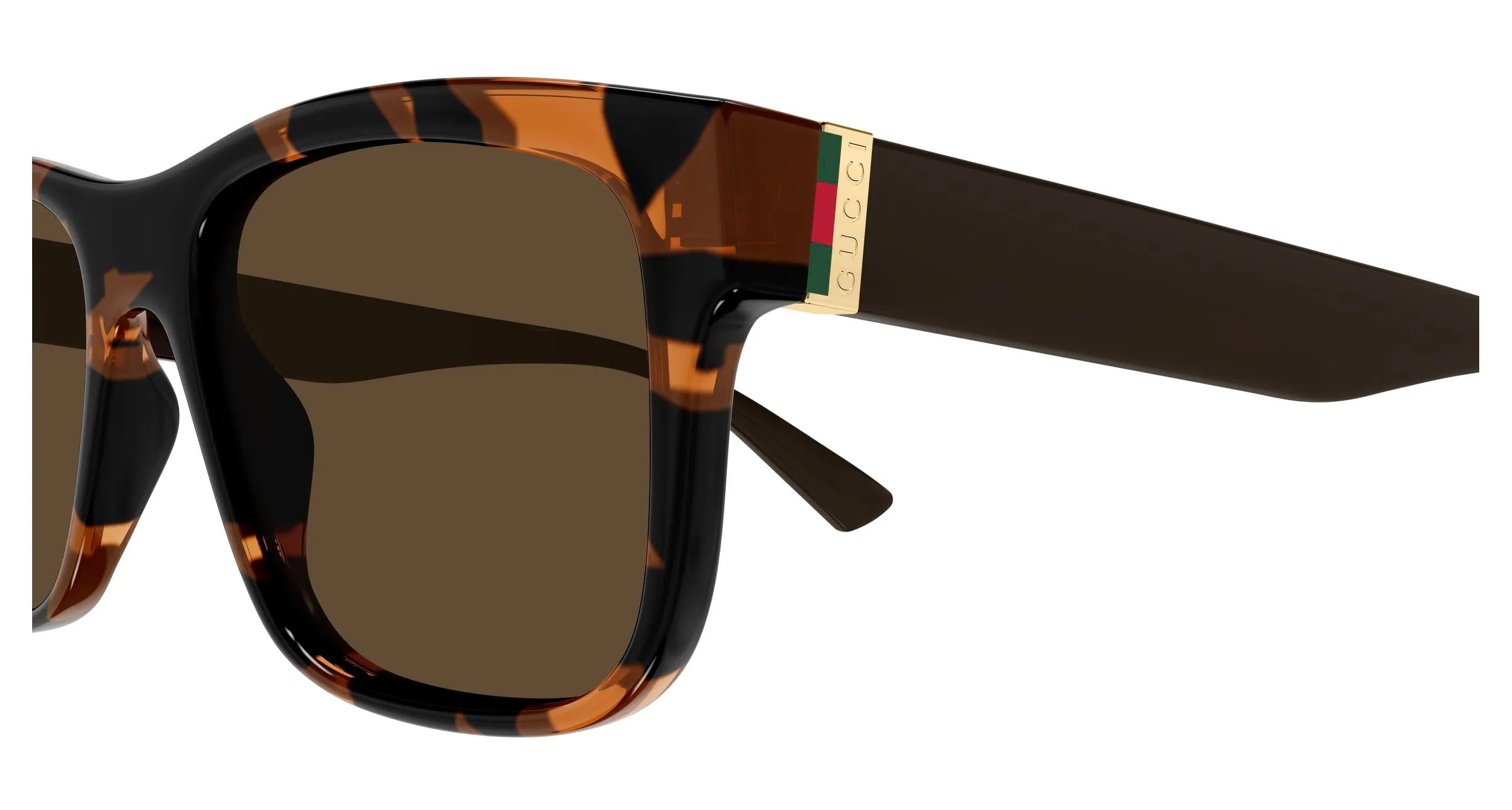 Gucci GG2085S 003 Occhiali da sole Iniettato Havana Marrone Squadrata - immagine 3