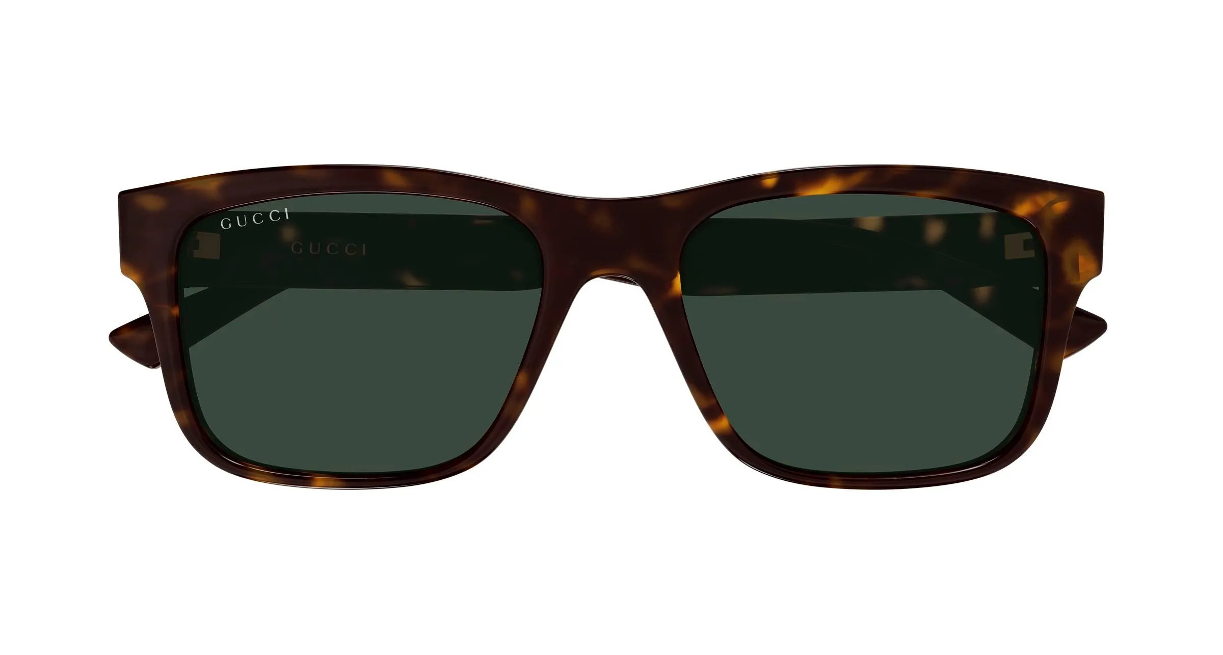 Gucci GG2085S 002 Occhiali da sole Iniettato Havana Verde Squadrata - immagine 2
