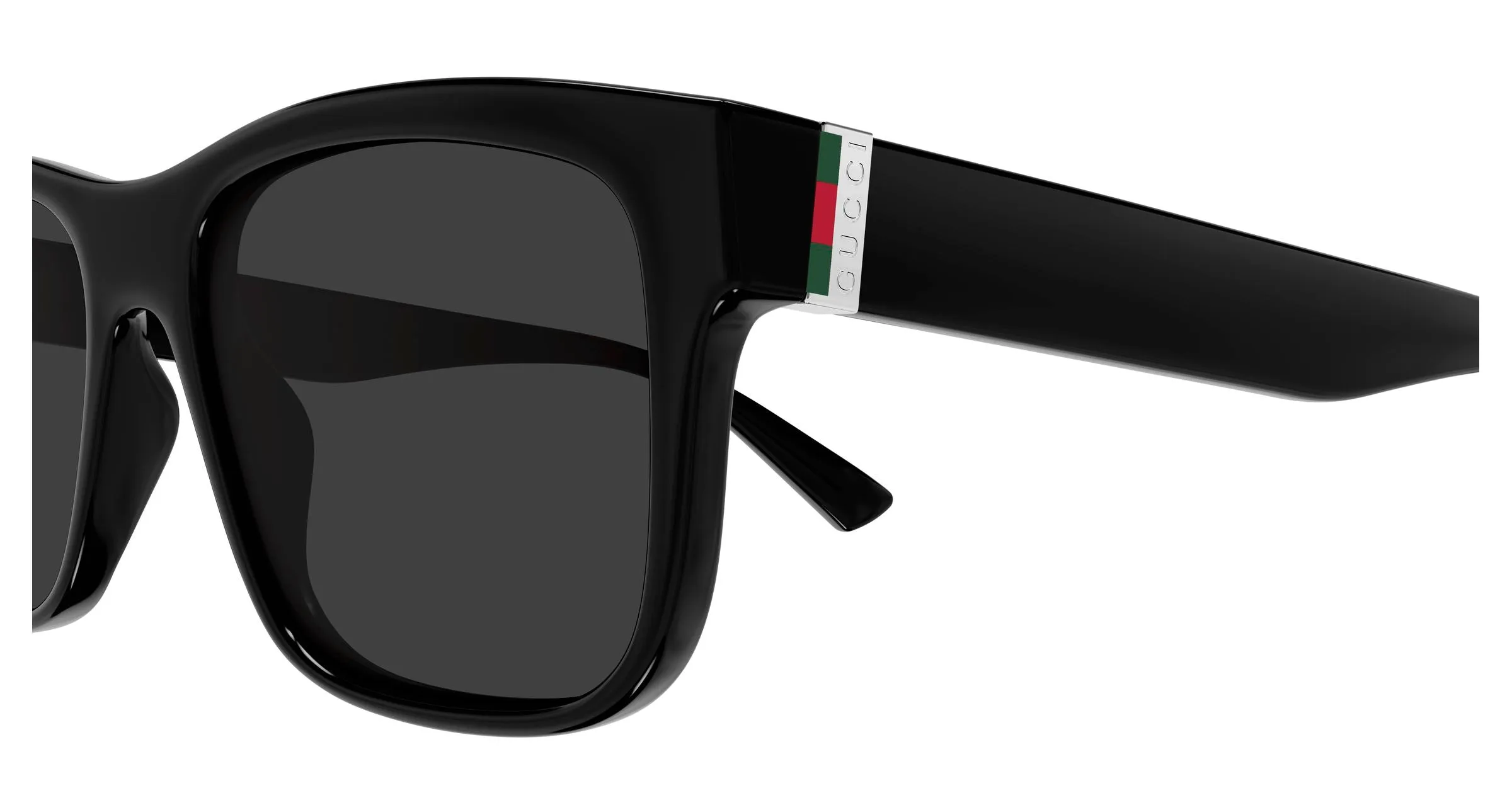 Gucci GG2085S 001 Occhiali da sole Iniettato Nero Grigio Squadrata - immagine 3