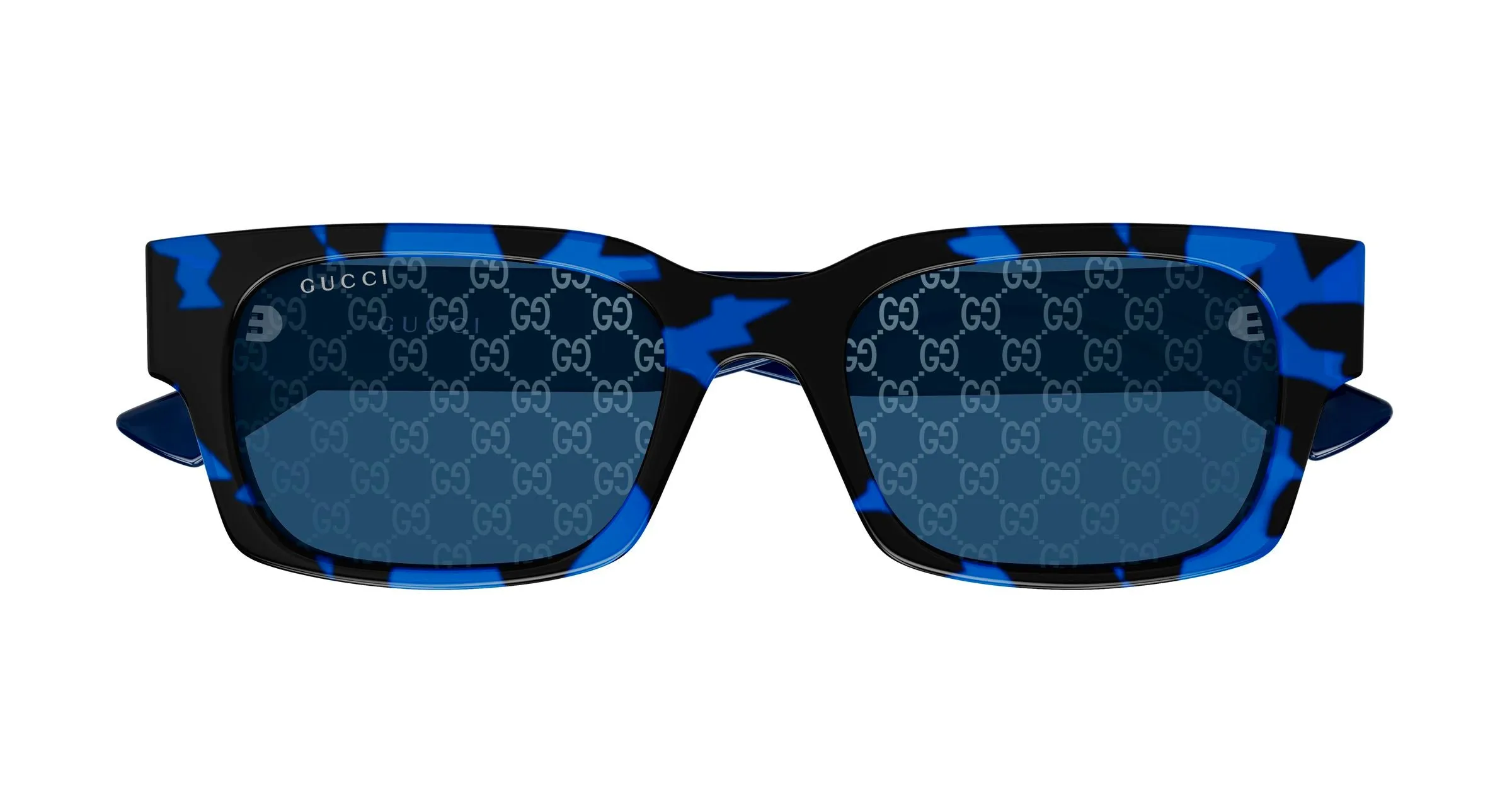 Gucci GG2084S 004 Occhiali da sole Iniettato Havana Blu Squadrata - immagine 2